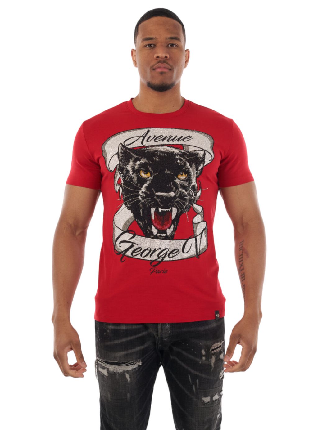 George V T-Shirt - Wild Panther - Red - GV2510
