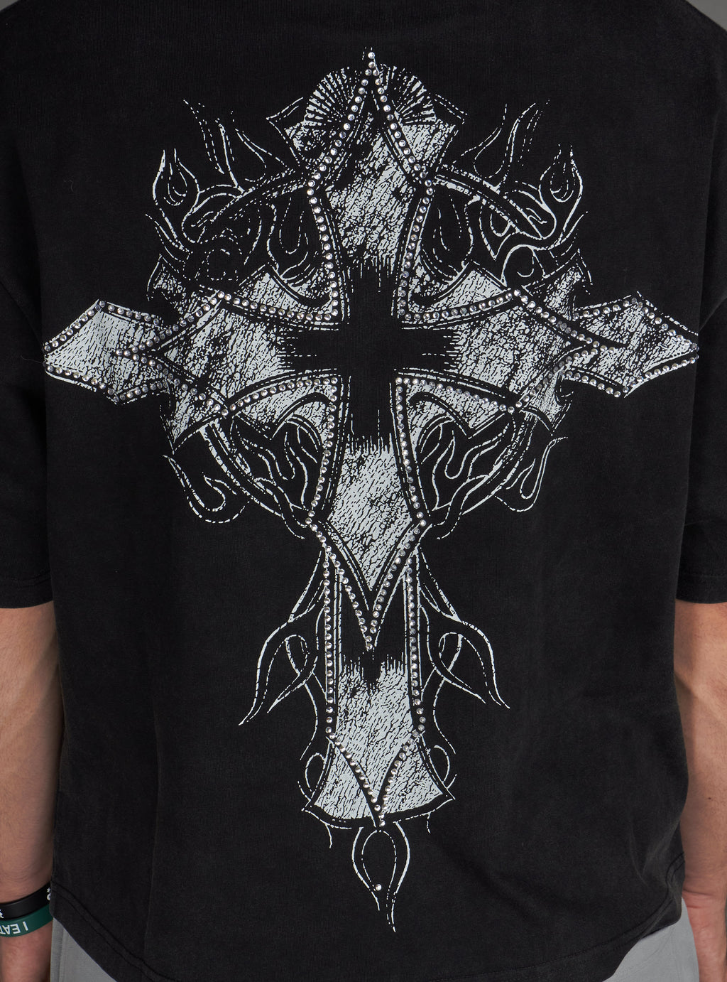 NME T-Shirt - Cole -  Black Wash  - 206