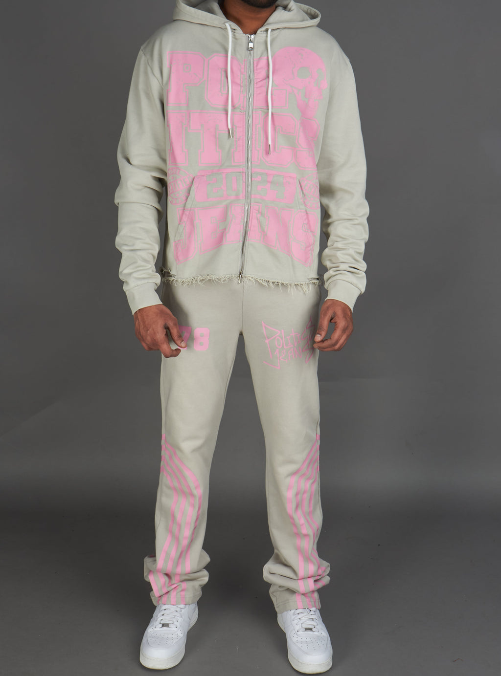 Politics Hoodie - Ruth - Grey Wash - 021