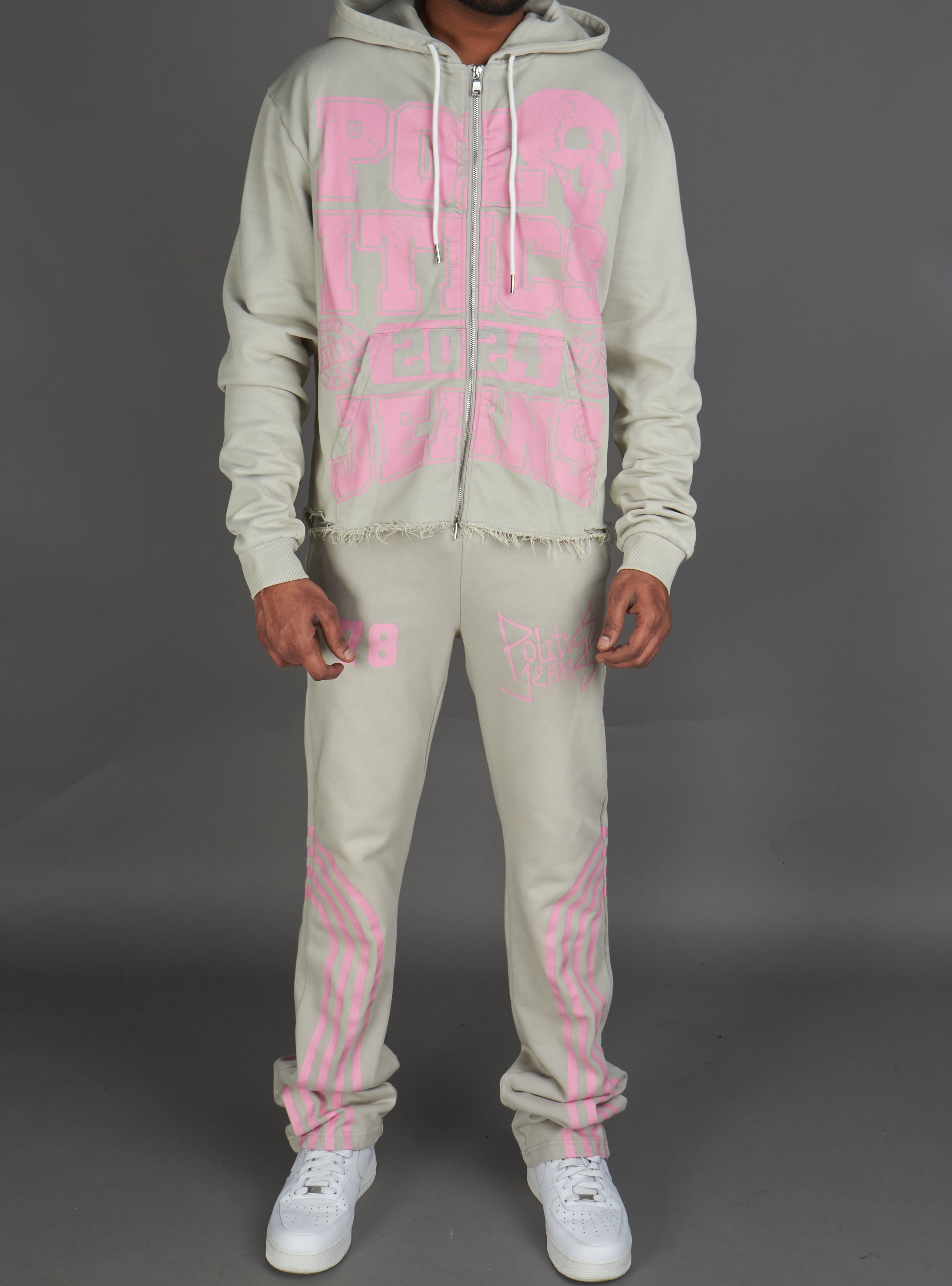 Politics Hoodie - Ruth - Grey Wash - 021