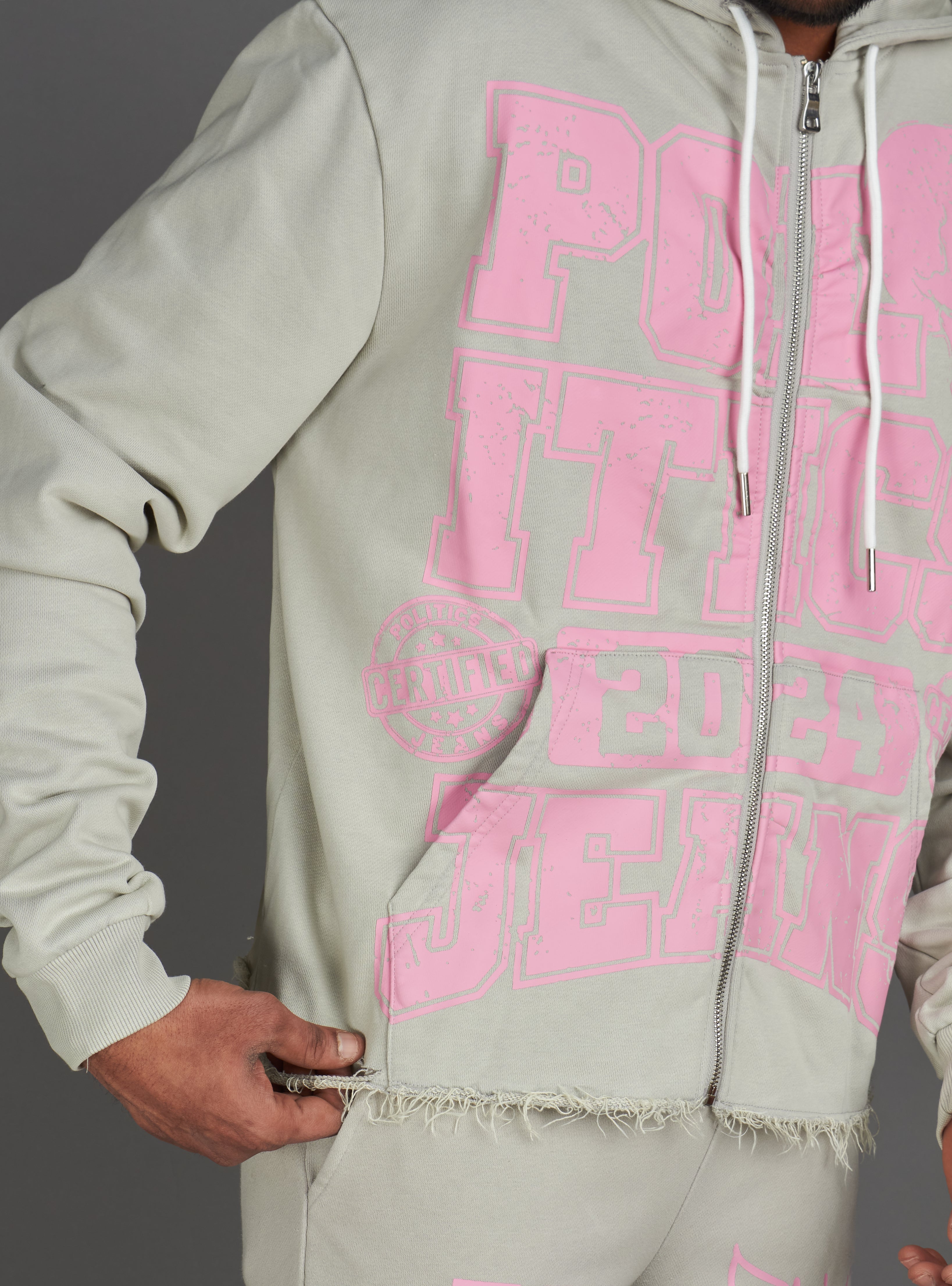 Politics Hoodie - Ruth - Grey Wash - 021