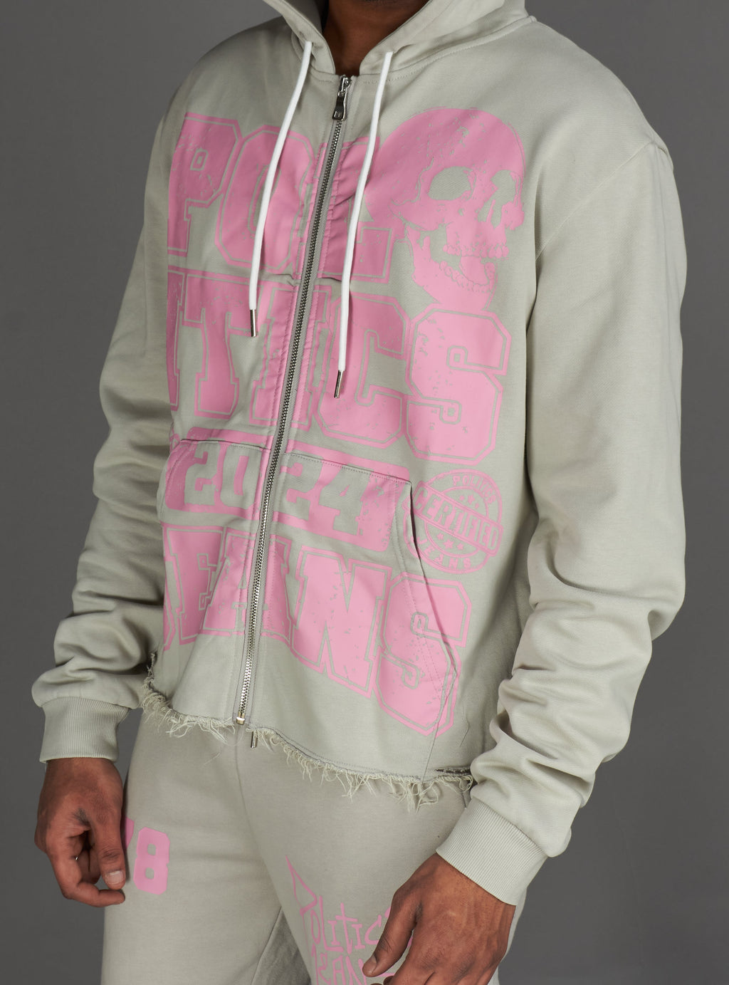 Politics Hoodie - Ruth - Grey Wash - 021