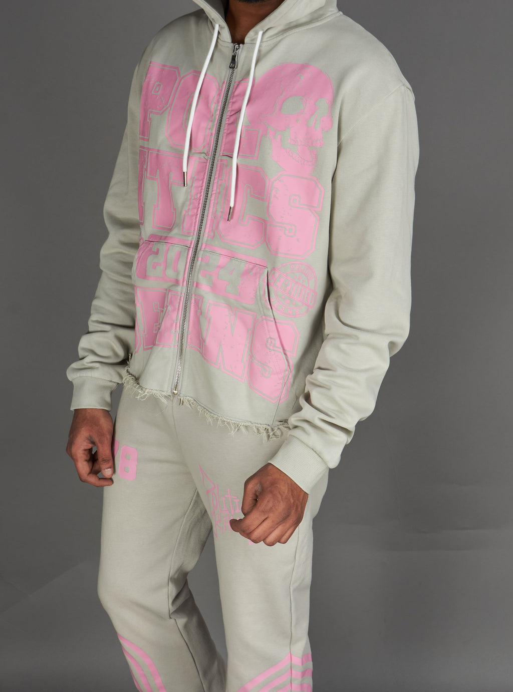 Politics Hoodie - Ruth - Grey Wash - 021