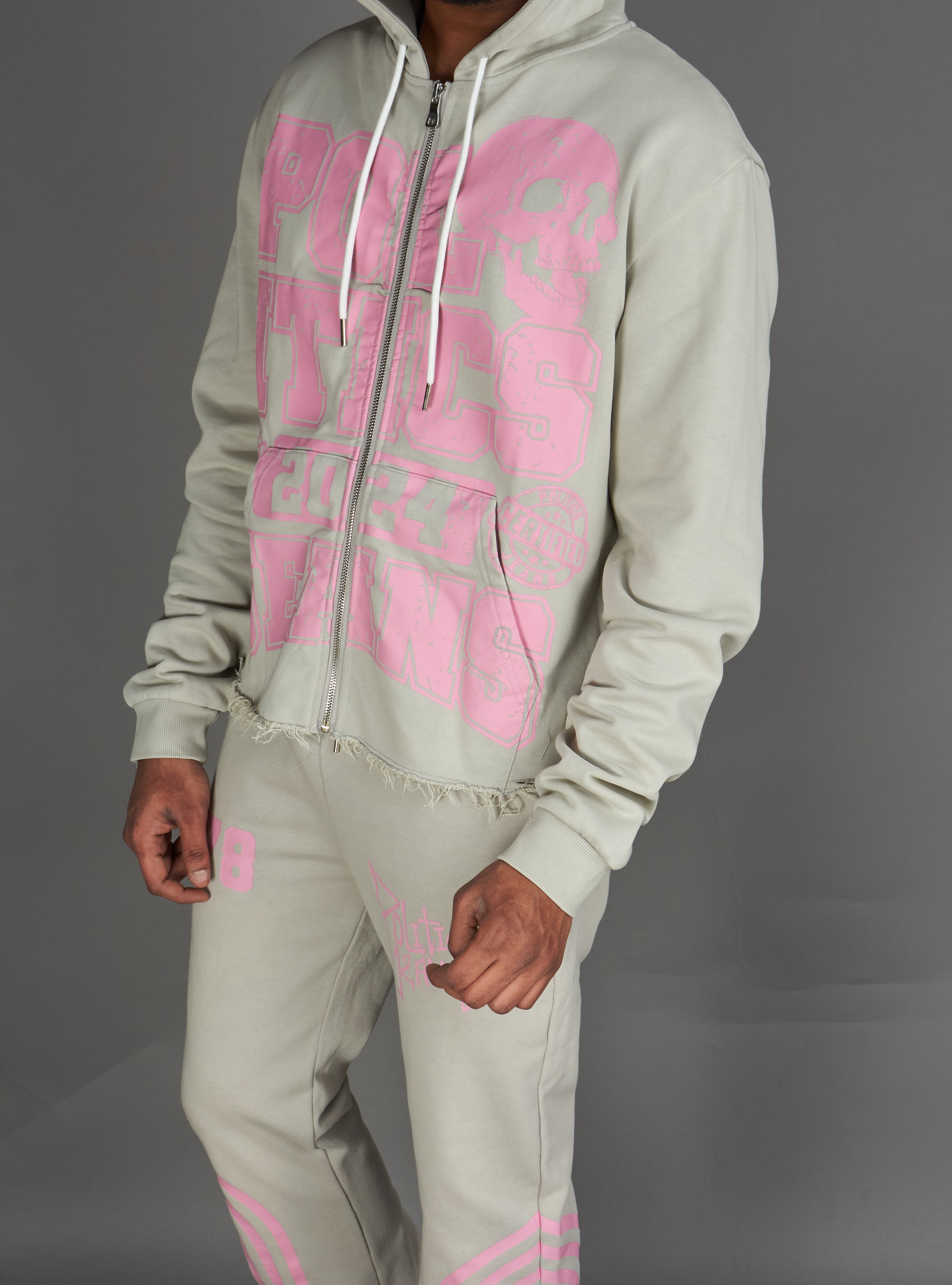 Politics Hoodie - Ruth - Grey Wash - 021