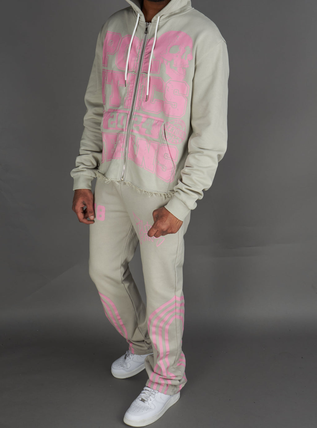 Politics Hoodie - Ruth - Grey Wash - 021