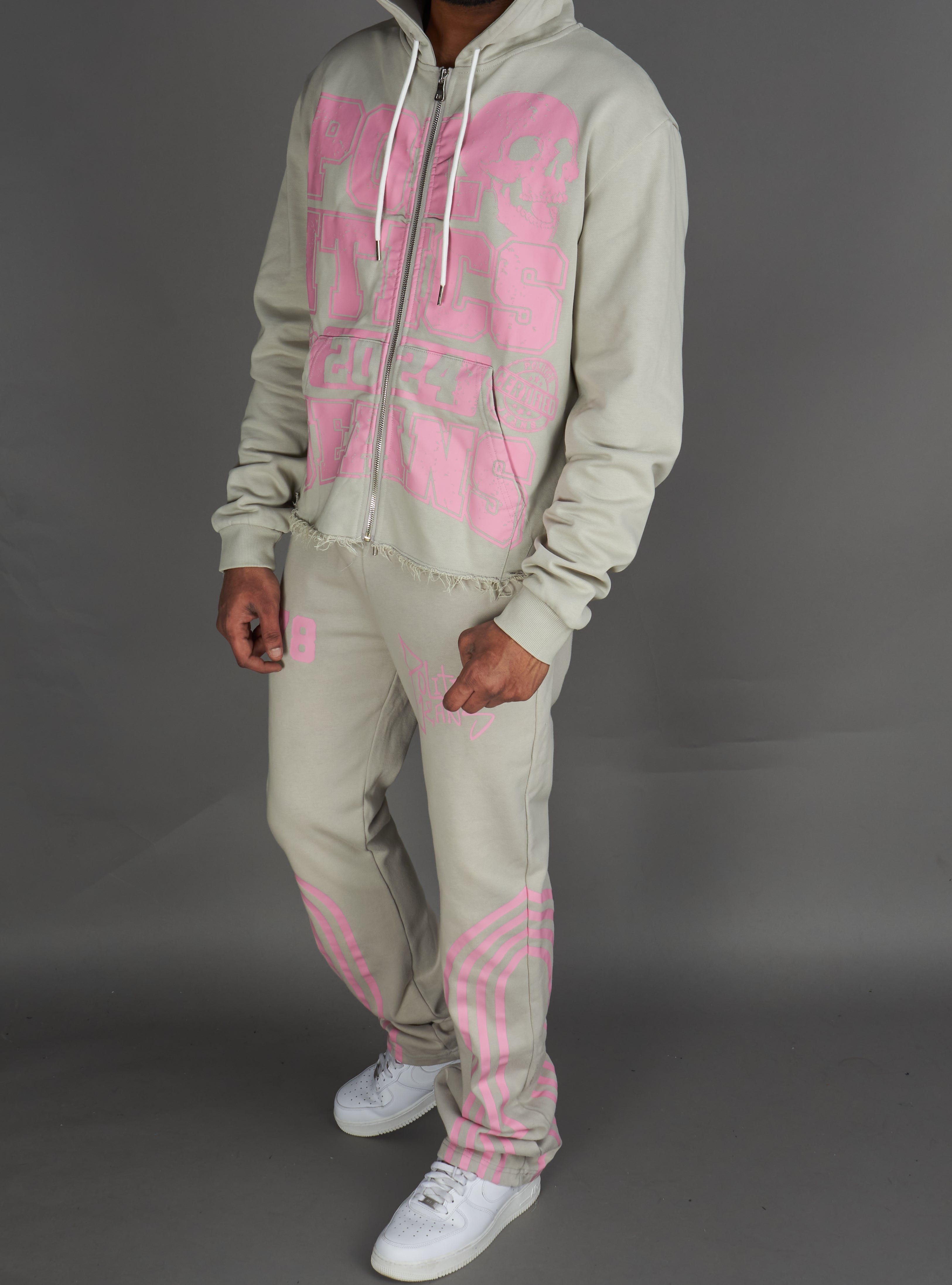 Politics Hoodie - Ruth - Grey Wash - 021