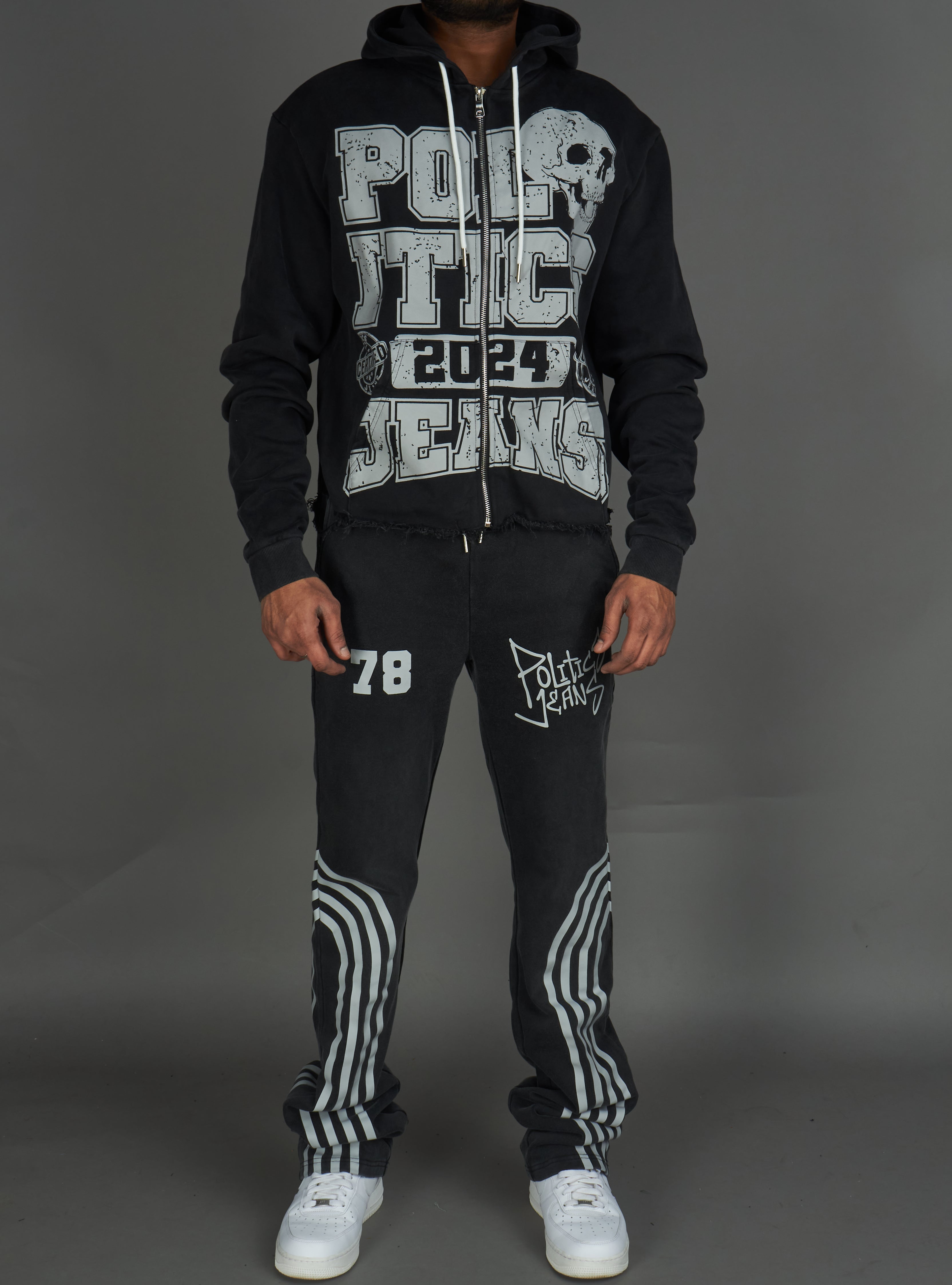 Politics Hoodie - Ruth - Black Wash - 110