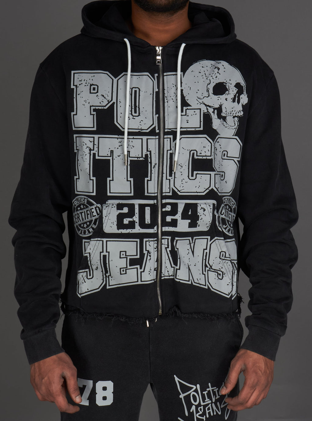 Politics Hoodie - Ruth - Black Wash - 110