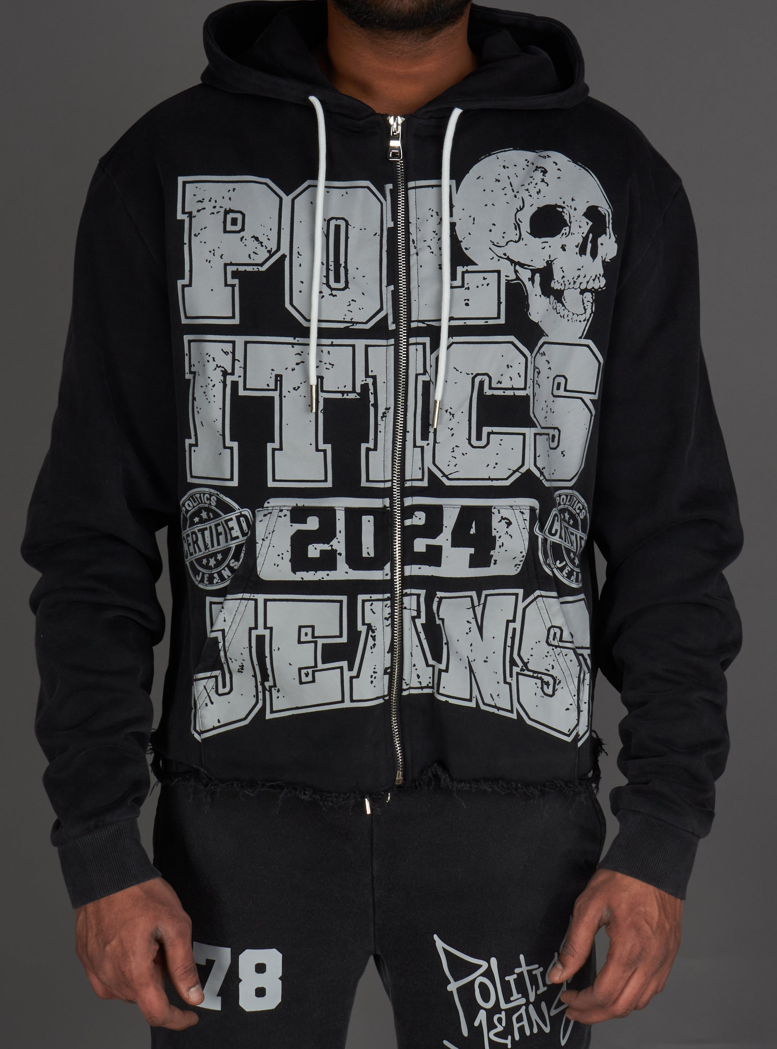Politics Hoodie - Ruth - Black Wash - 110