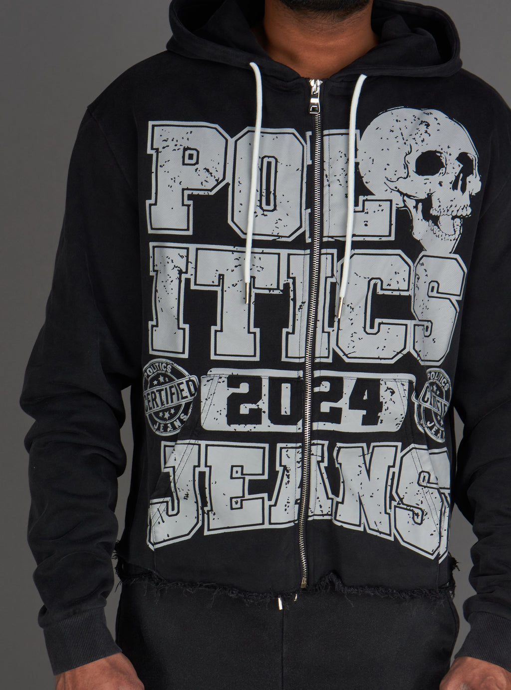 Politics Hoodie - Ruth - Black Wash - 110