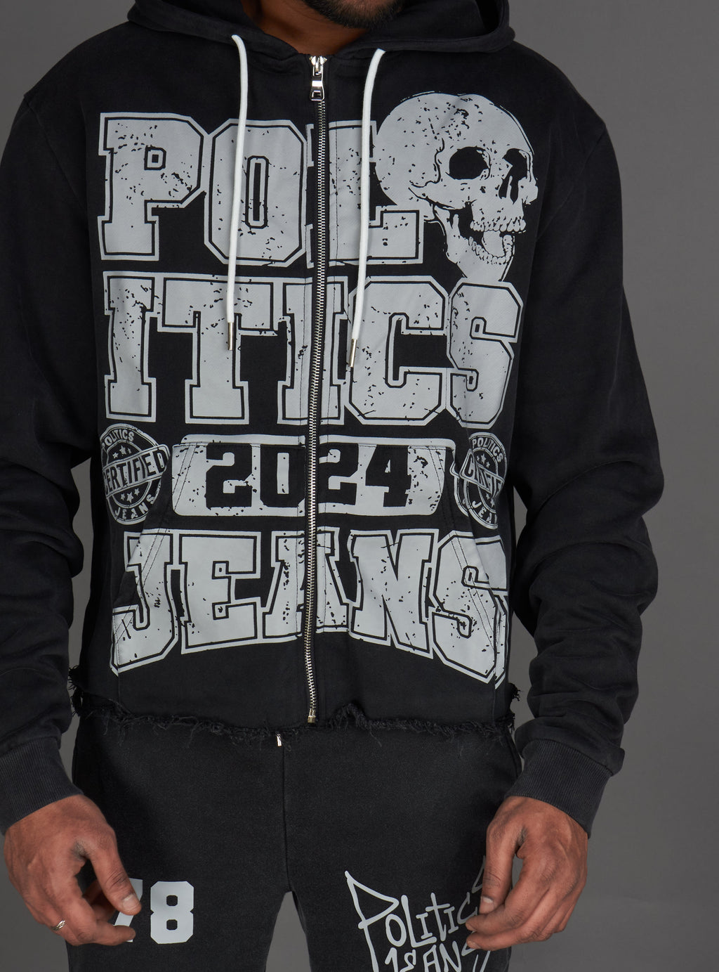 Politics Hoodie - Ruth - Black Wash - 110