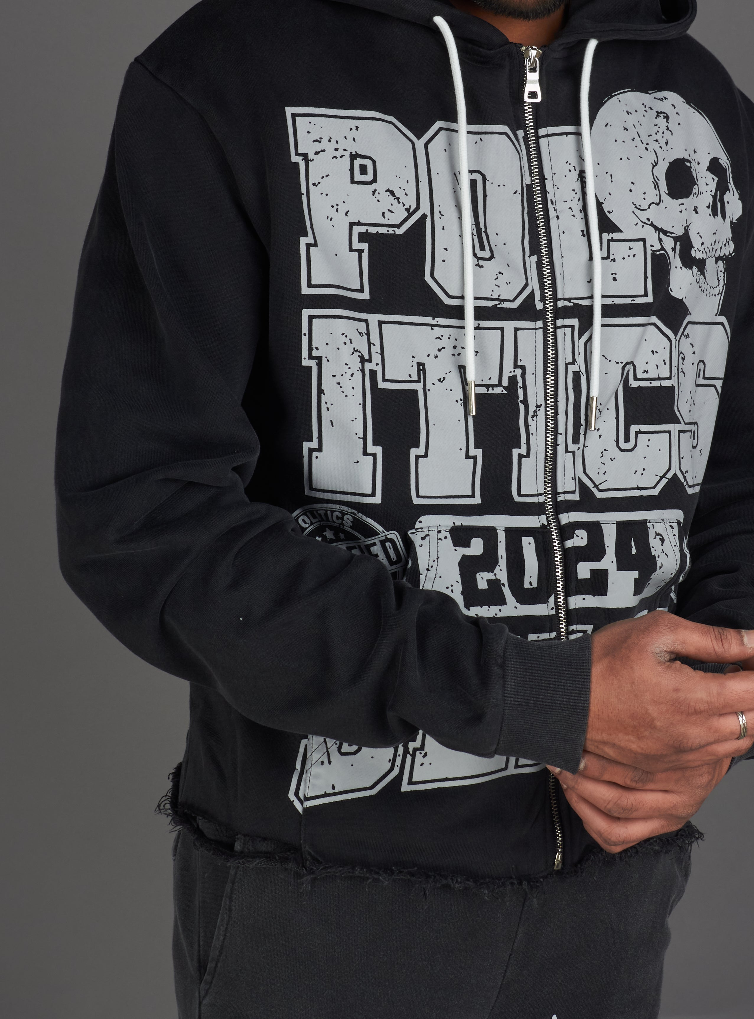 Politics Hoodie - Ruth - Black Wash - 110