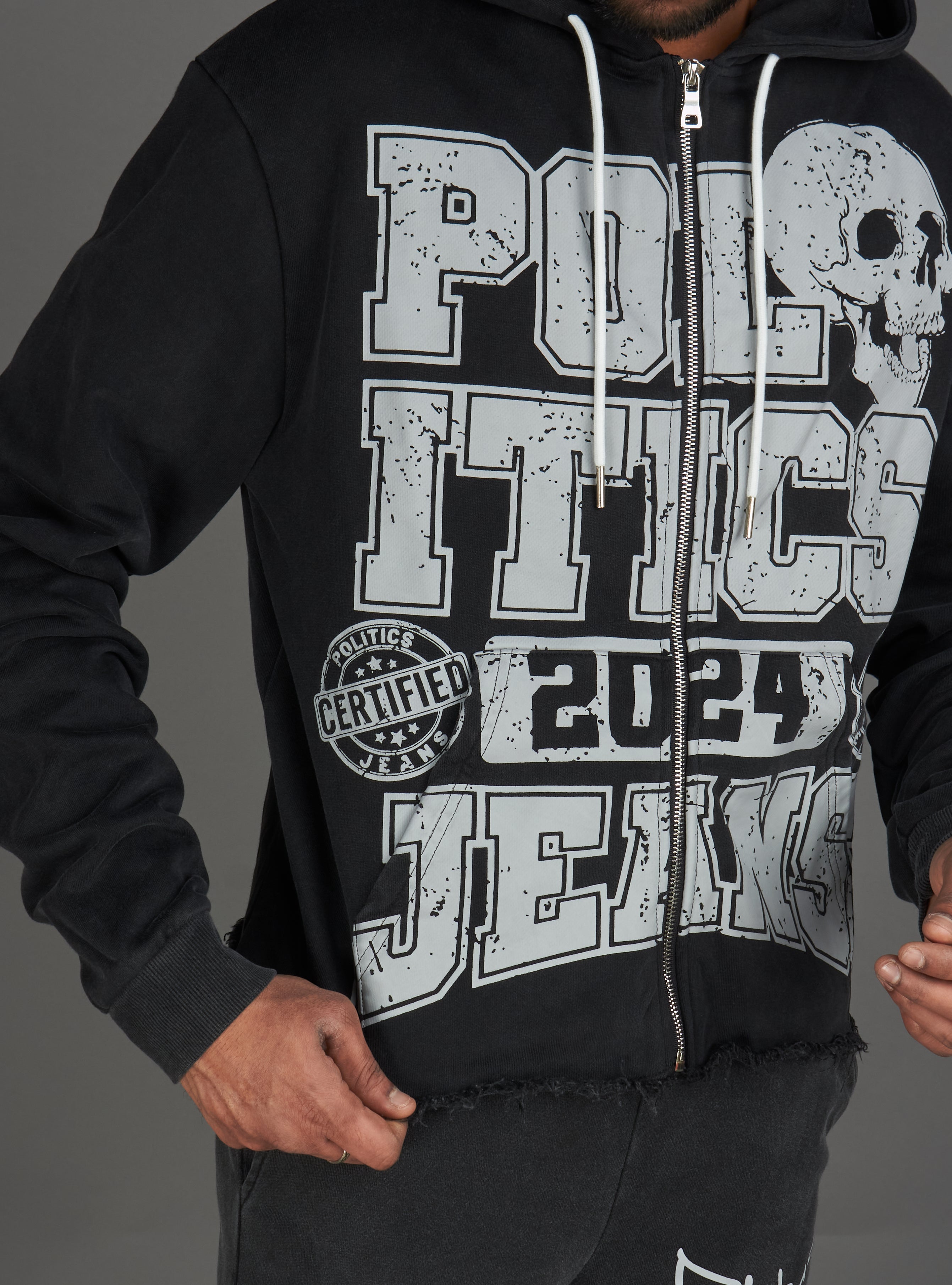 Politics Hoodie - Ruth - Black Wash - 110