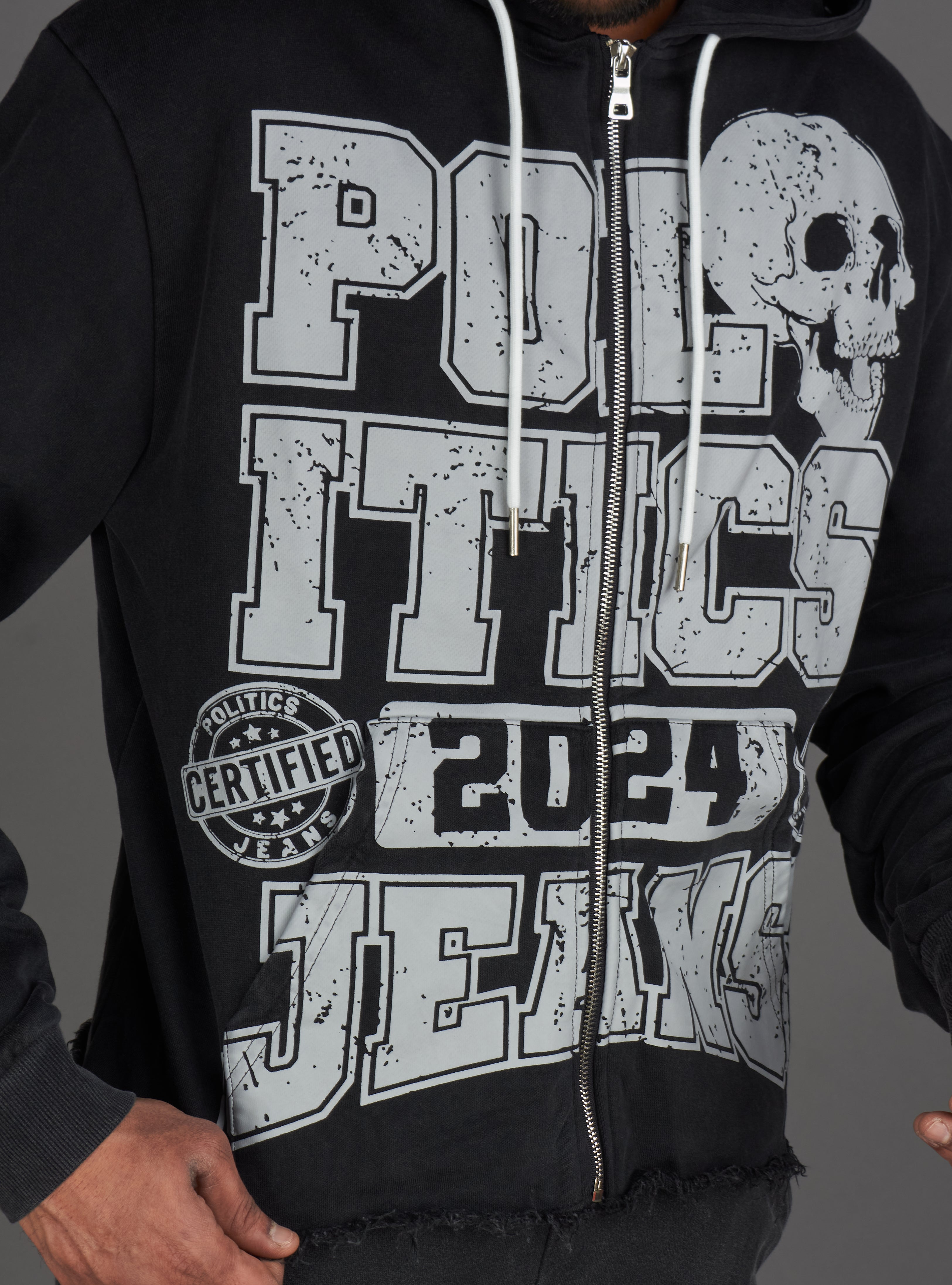Politics Hoodie - Ruth - Black Wash - 110