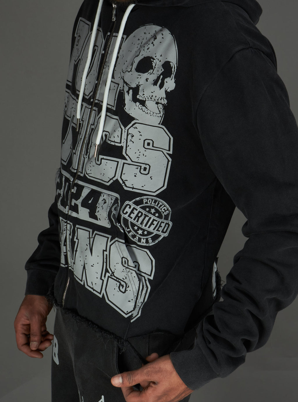 Politics Hoodie - Ruth - Black Wash - 110