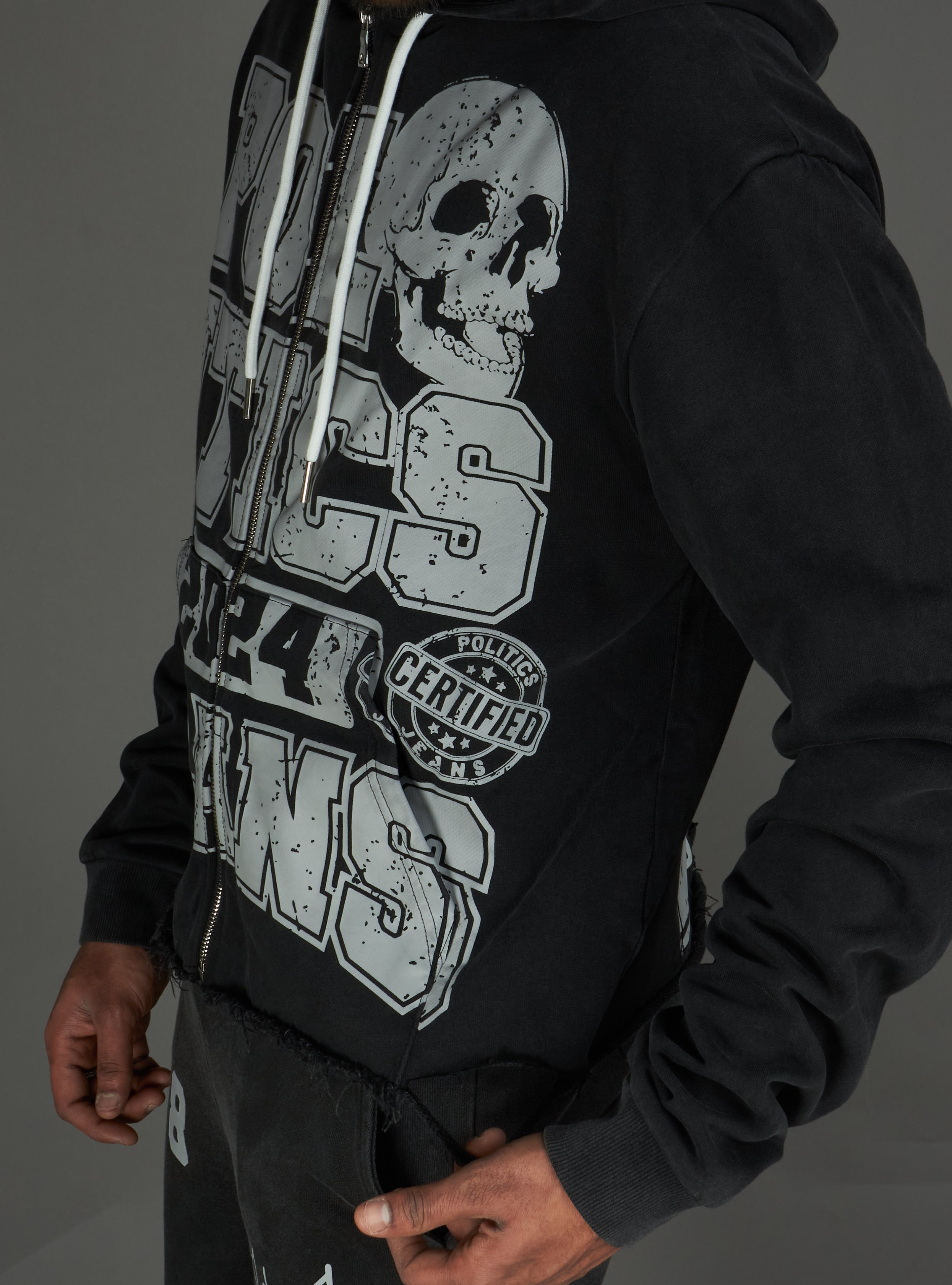 Politics Hoodie - Ruth - Black Wash - 110