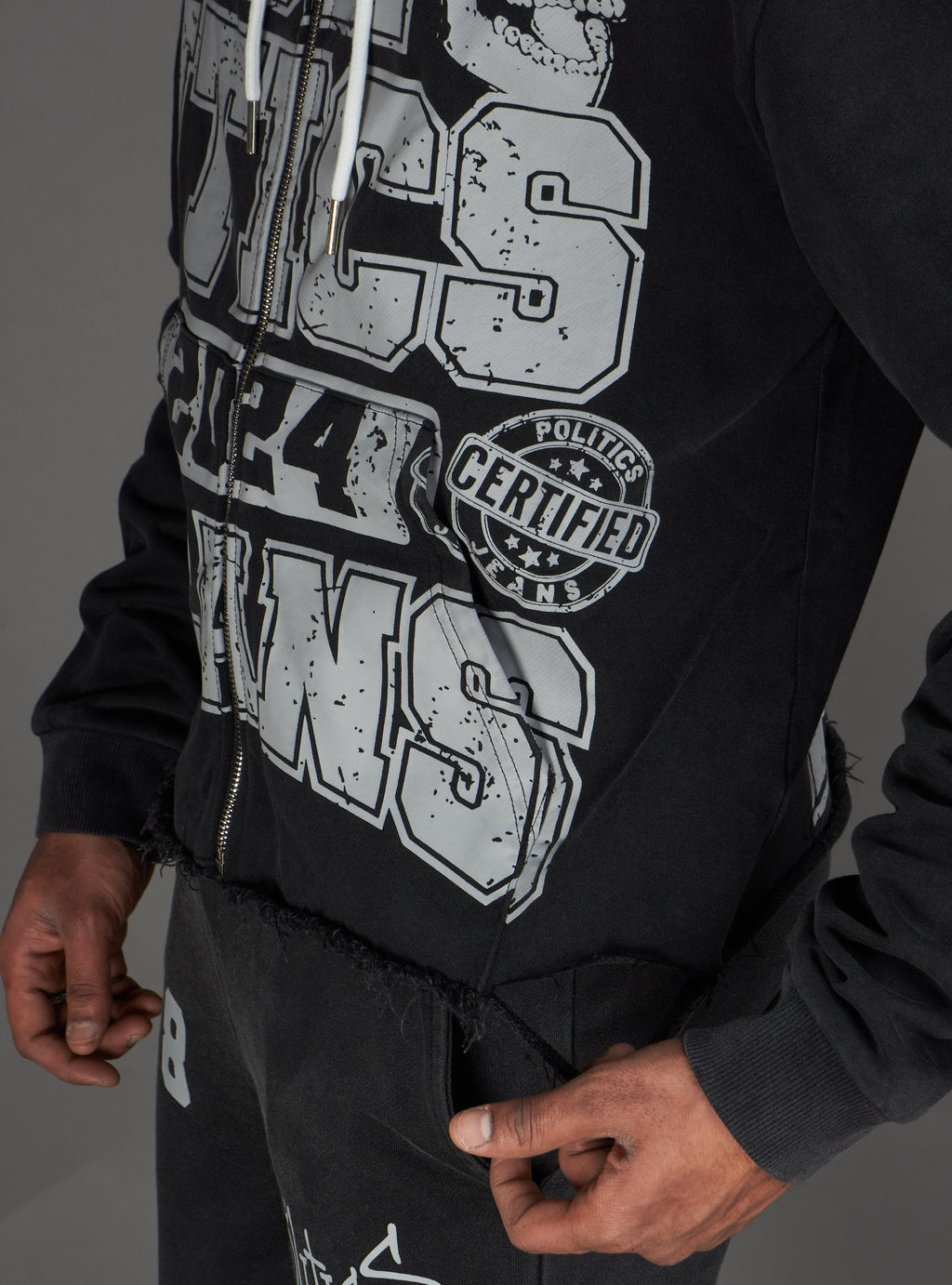 Politics Hoodie - Ruth - Black Wash - 110