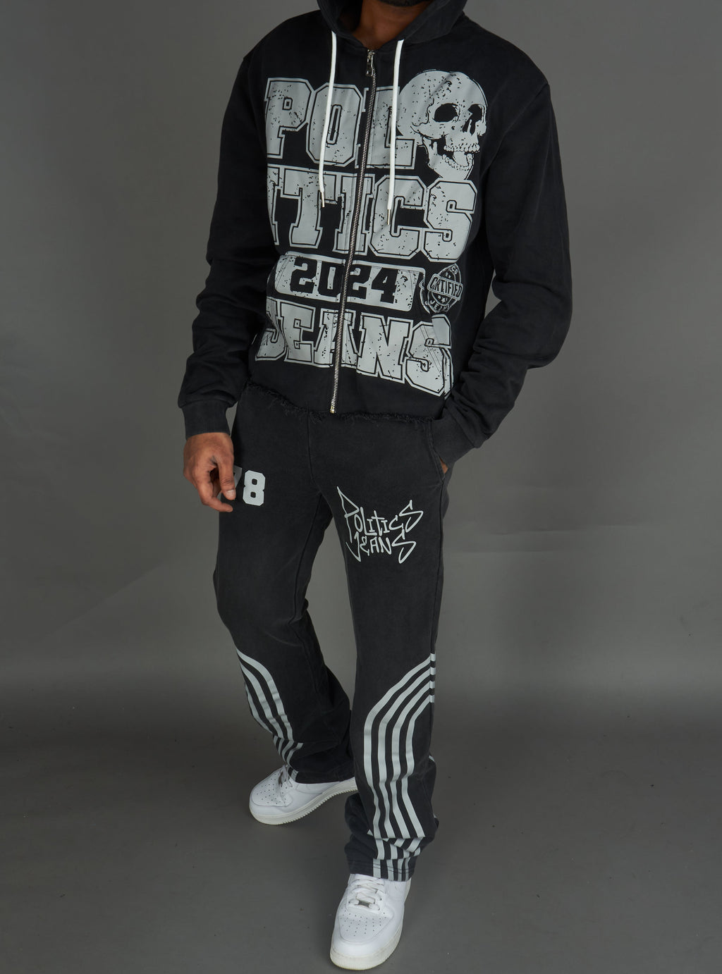 Politics Hoodie - Ruth - Black Wash - 110