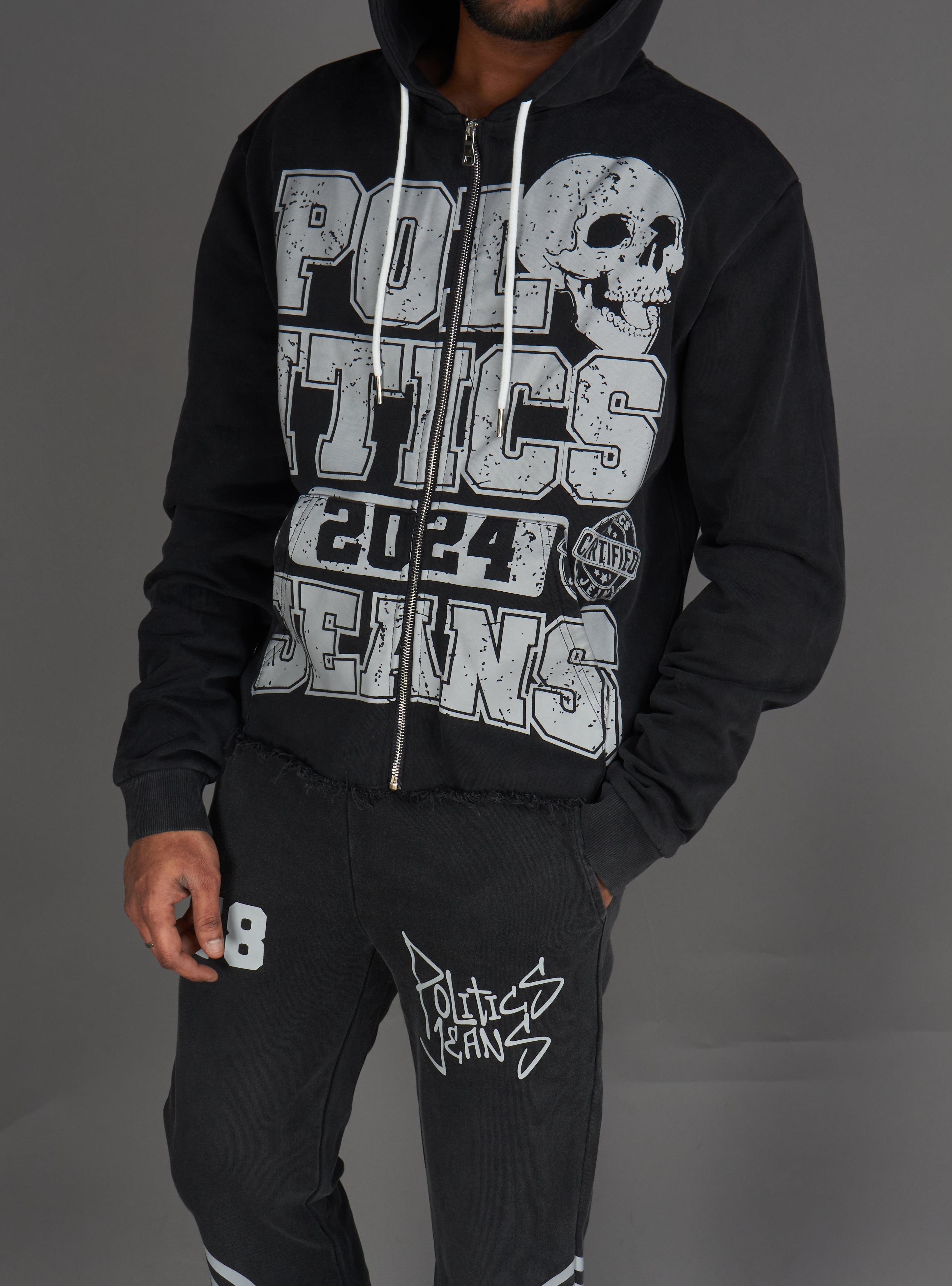 Politics Hoodie - Ruth - Black Wash - 110