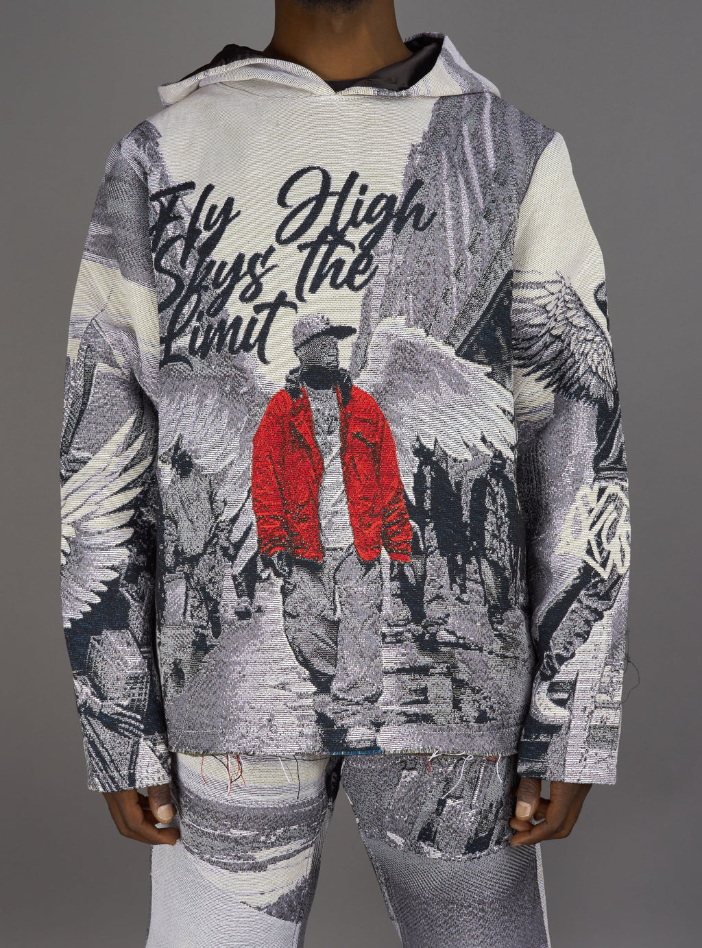 Majestik Hoodie - Street Angel Tapestry Jacquard - Grey - TH2414