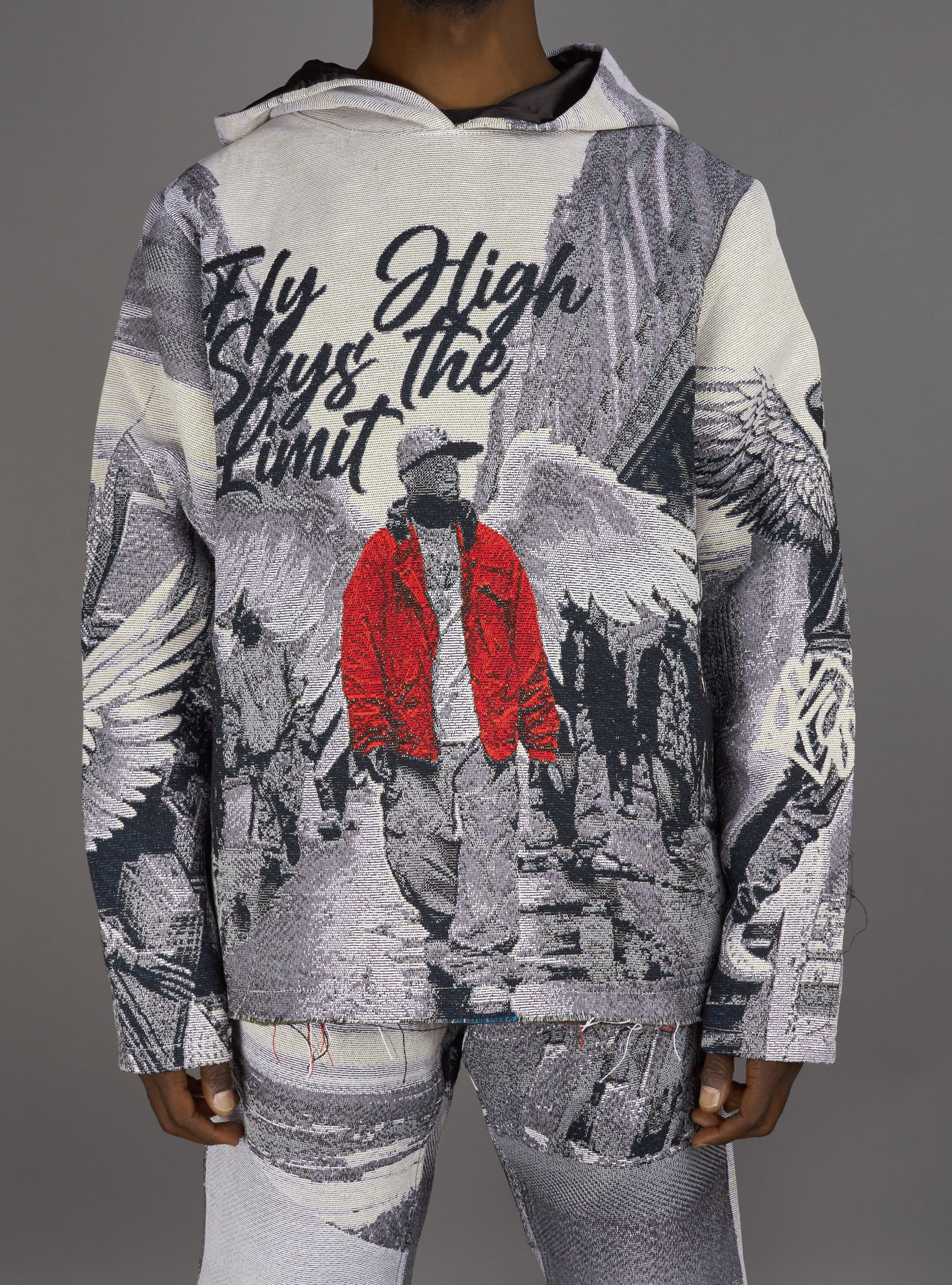 Majestik Hoodie - Street Angel Tapestry Jacquard - Grey - TH2414