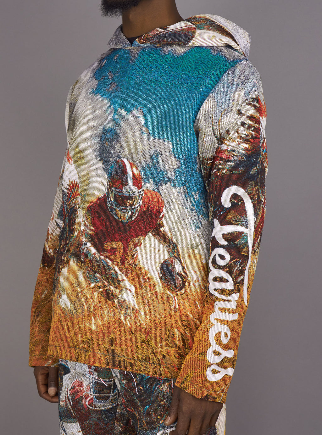 Majestik Hoodie - Men's Football Tapestry Jacquard - Beige - TH2420