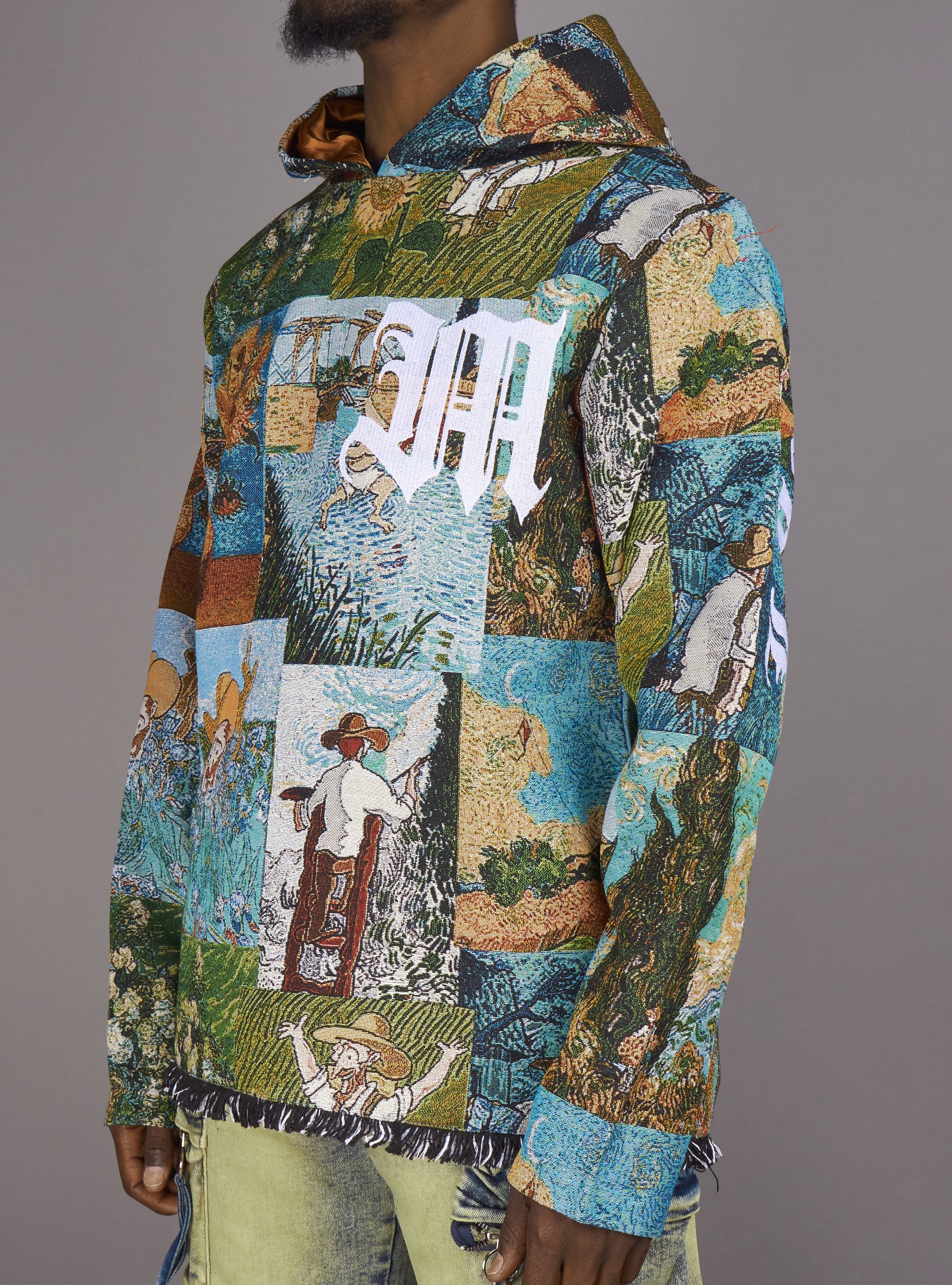 Majestik Hoodie - Men's Van Gogh Tapestry Jacquard - Multi Blue - TH2433