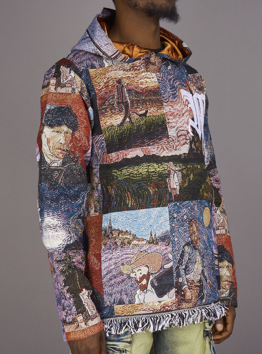 Majestik Hoodie - Men's Van Gogh Tapestry Jacquard - Multi Black - TH2433