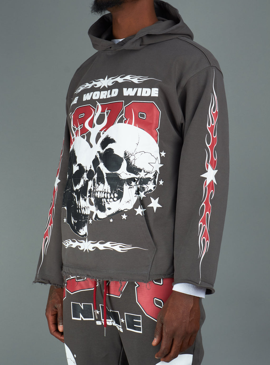 NME Sweatshirt- Chen - Gray And Maroon - 126