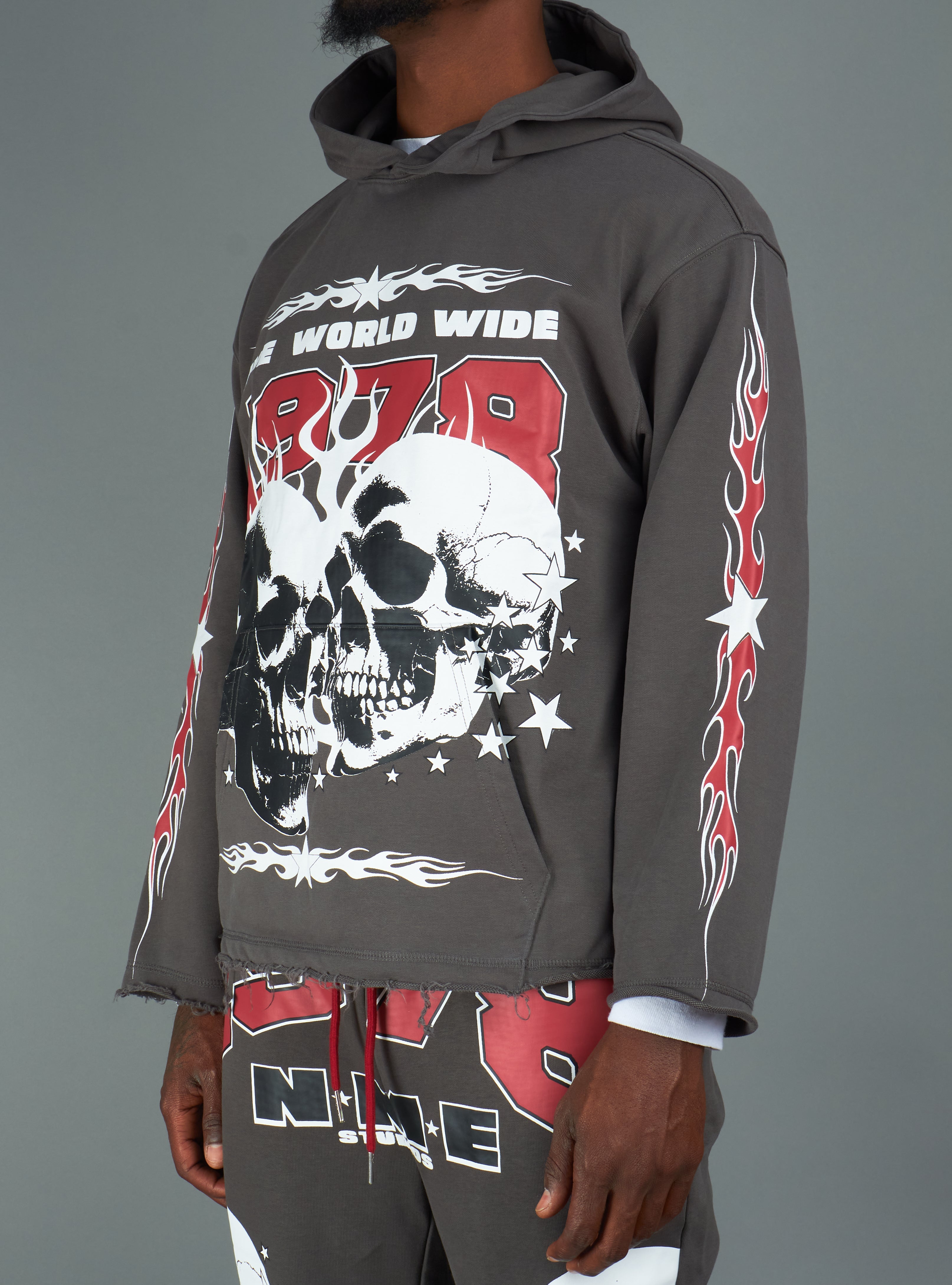 NME Sweatshirt- Chen - Gray And Maroon - 126