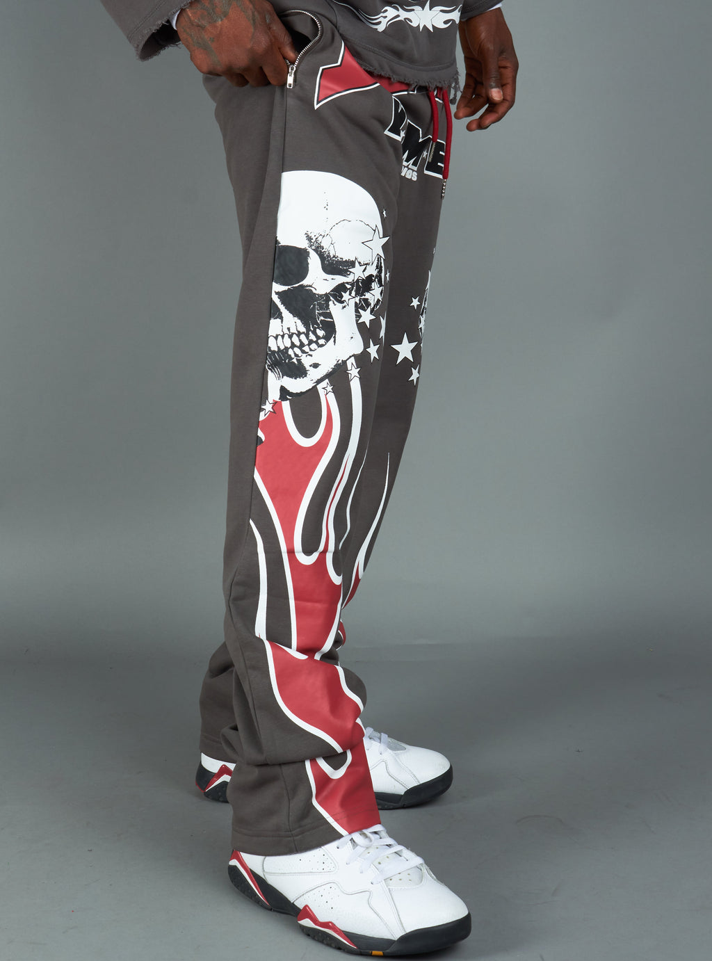 NME Sweatpant- Chen - Gray And Maroon - 326