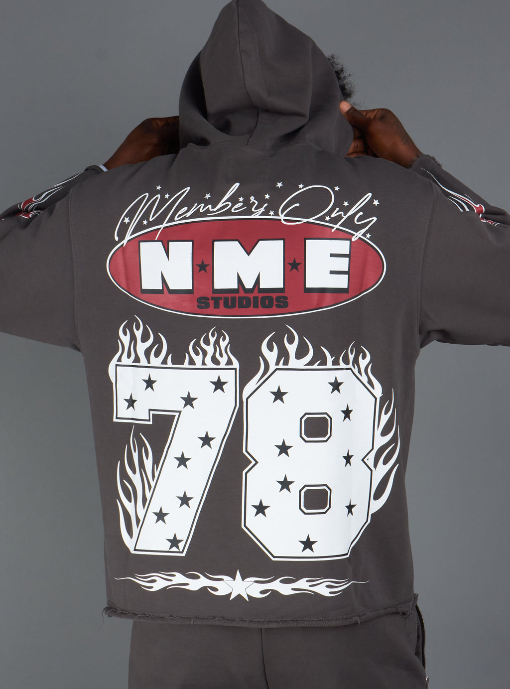 NME Sweatshirt- Chen - Gray And Maroon - 126