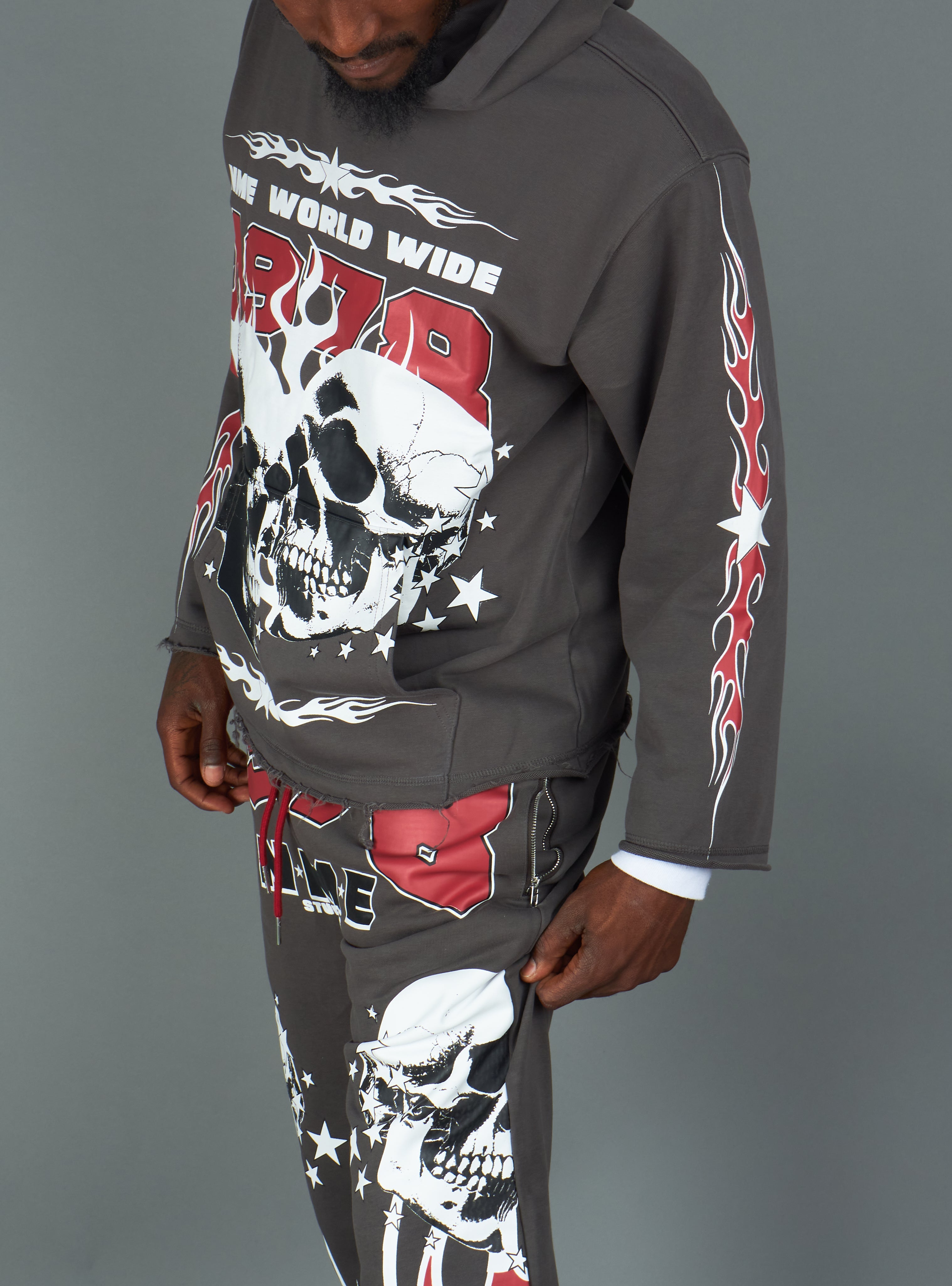 NME Sweatshirt- Chen - Gray And Maroon - 126