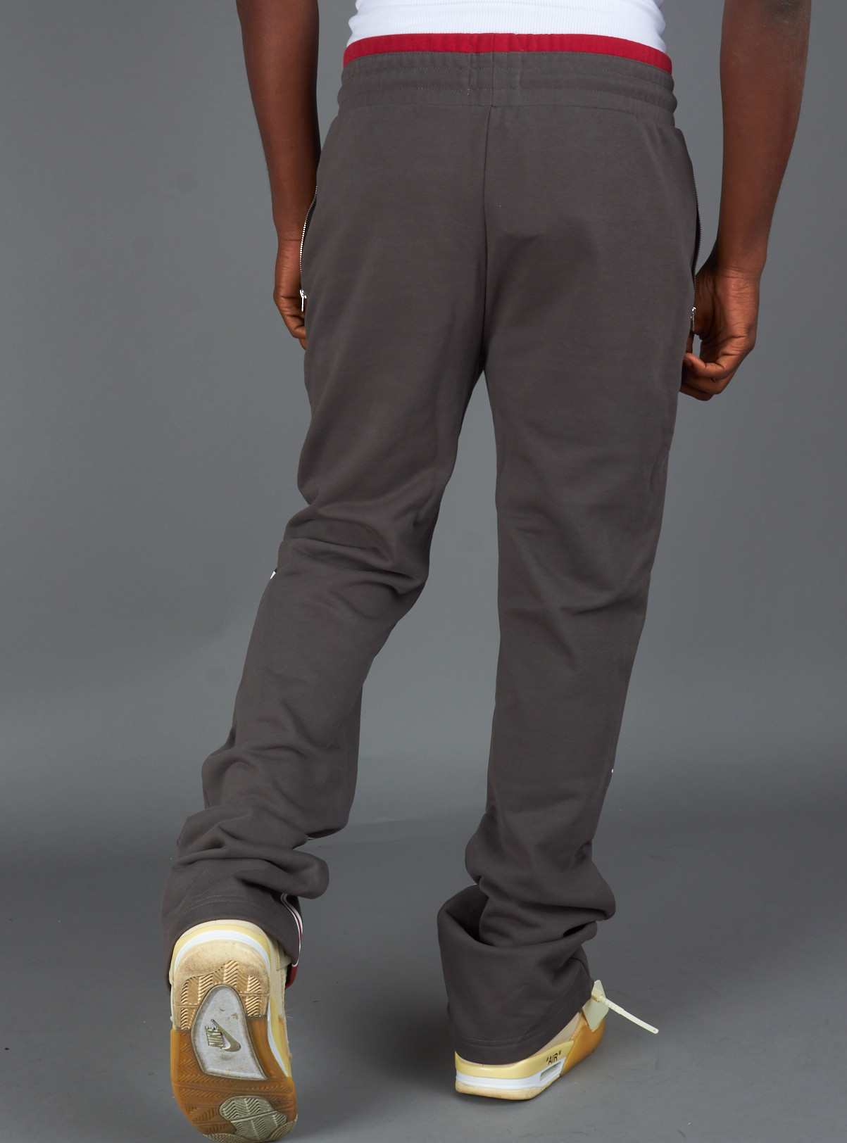 NME Sweatpant- Chen - Gray And Maroon - 326