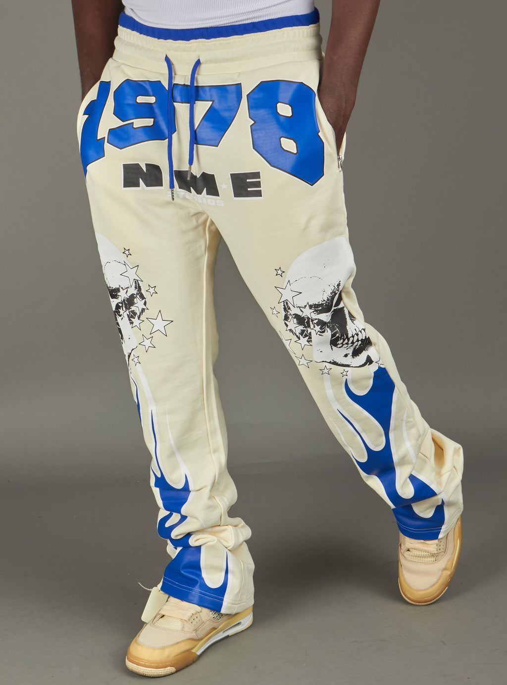 NME Sweatpants - Chen - White And Blue - 327