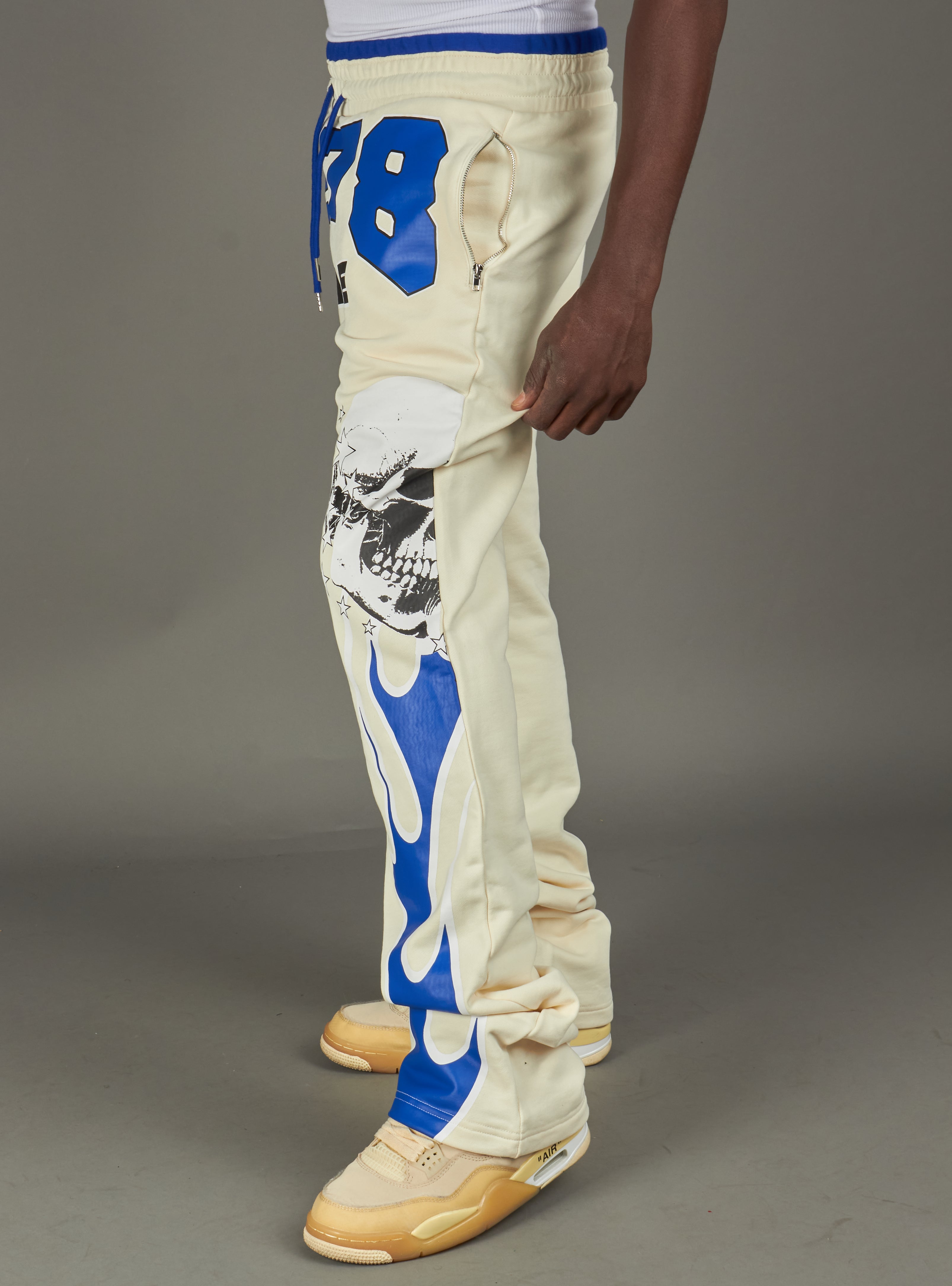 NME Sweatpants - Chen - White And Blue - 327