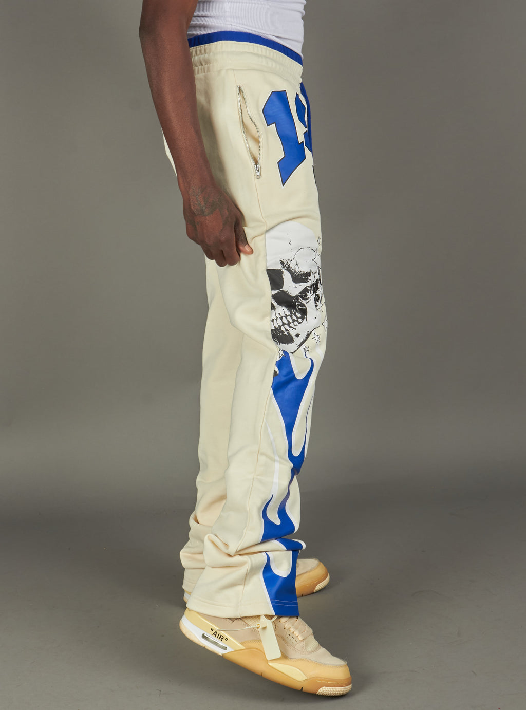 NME Sweatpants - Chen - White And Blue - 327