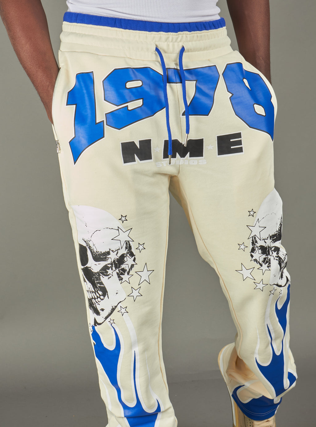 NME Sweatpants - Chen - White And Blue - 327