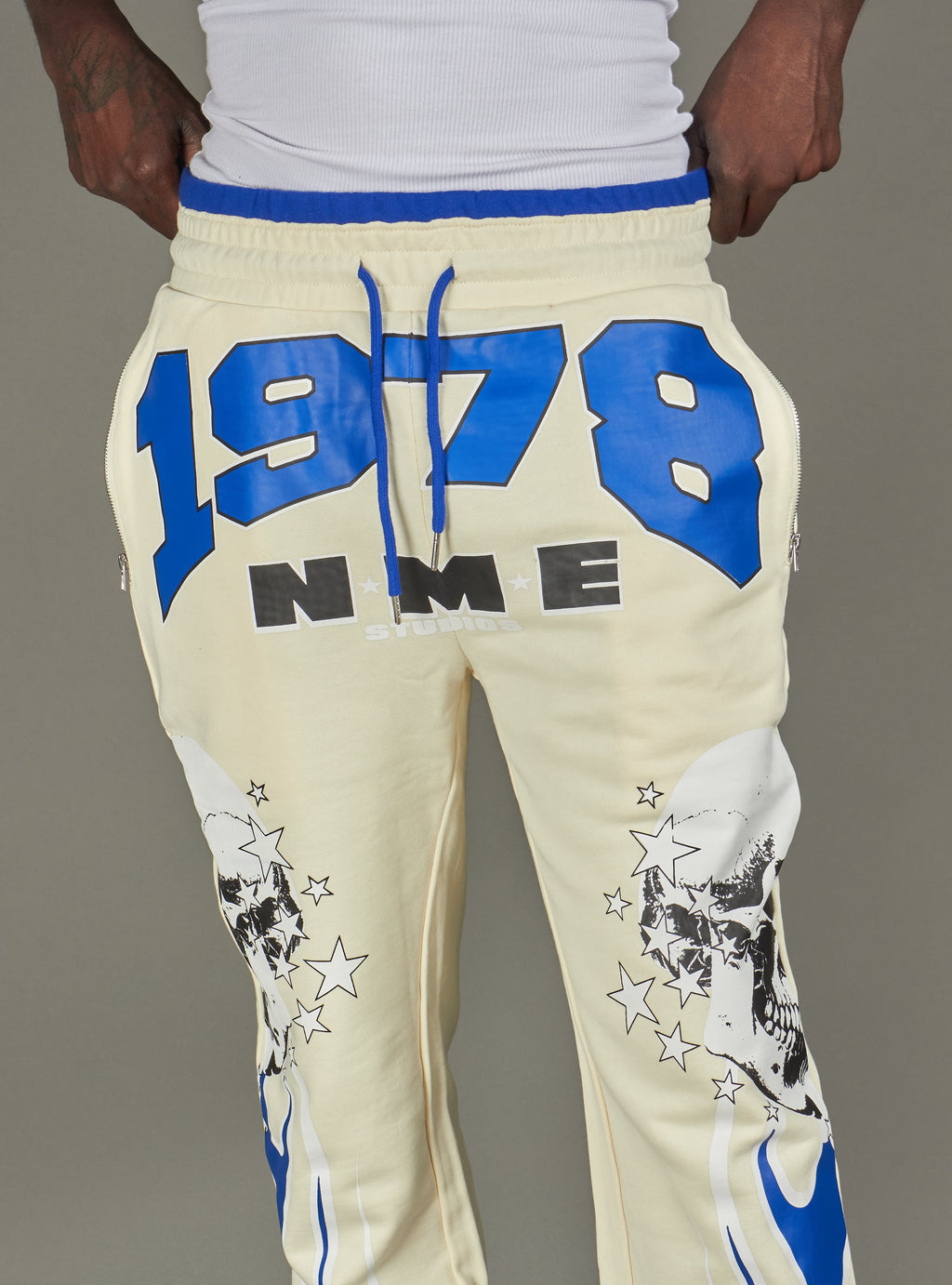 NME Sweatpants - Chen - White And Blue - 327