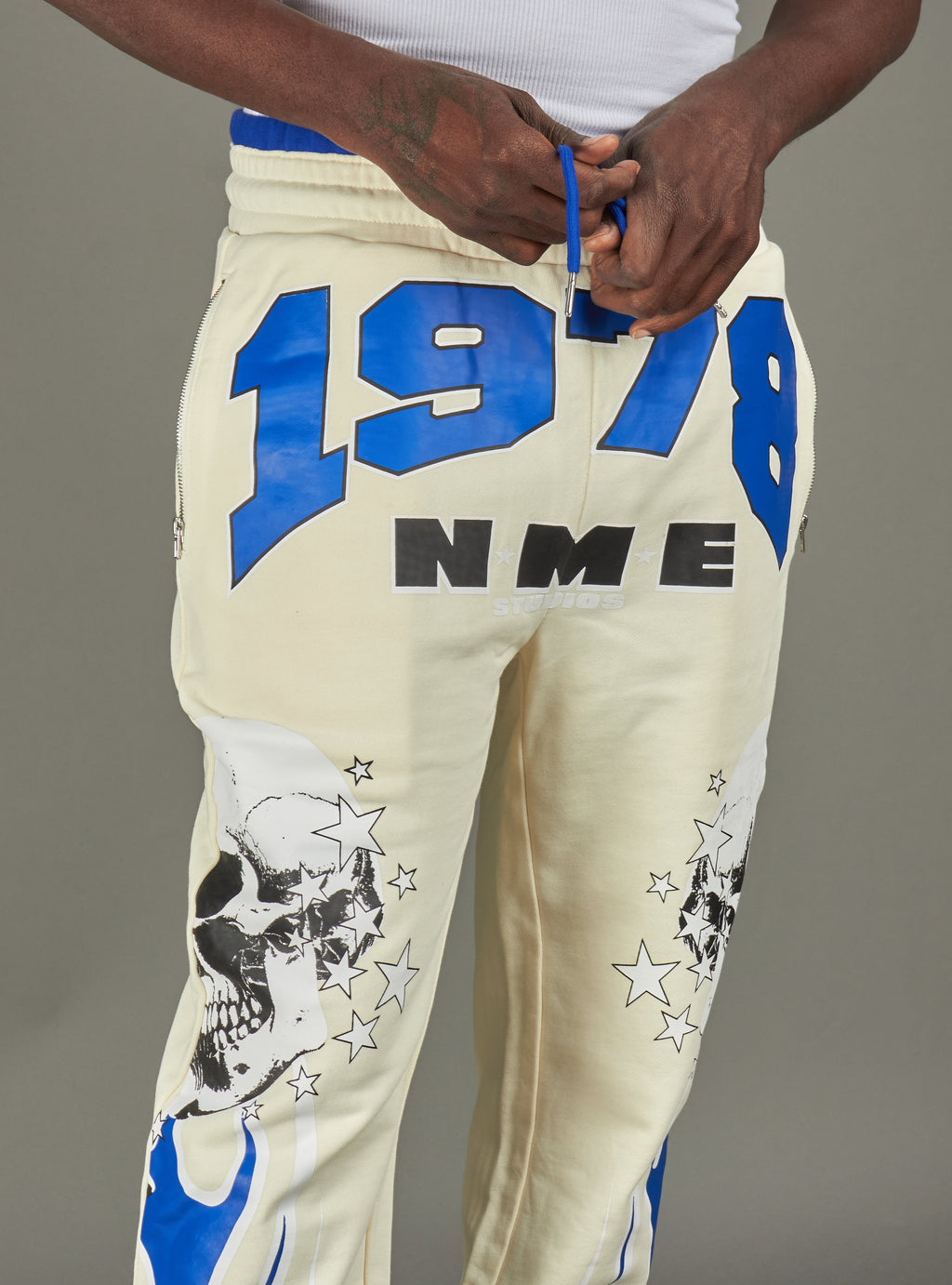 NME Sweatpants - Chen - White And Blue - 327