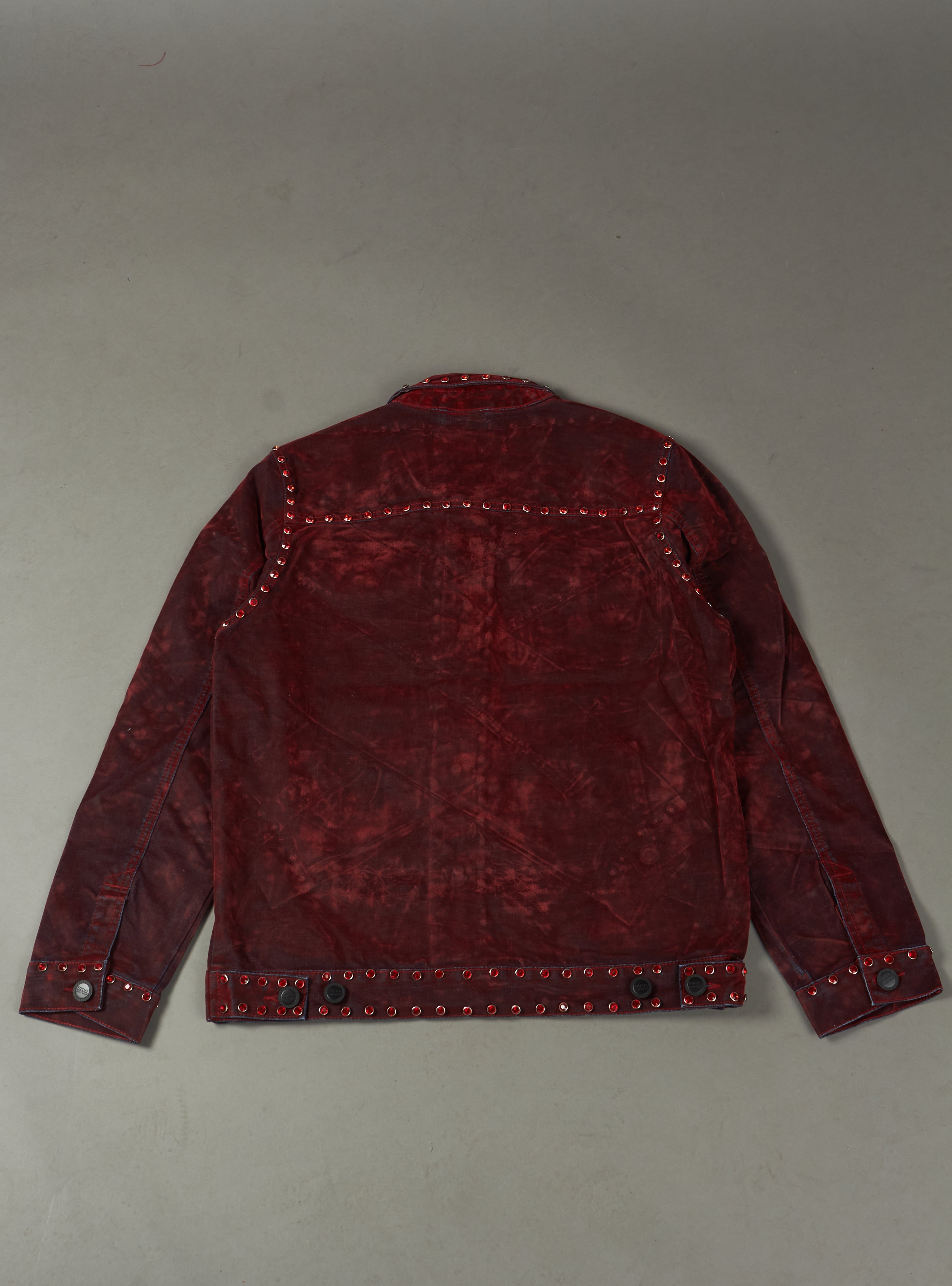 Focus Denim Jacket - Rhinestone - Red  - 8030J