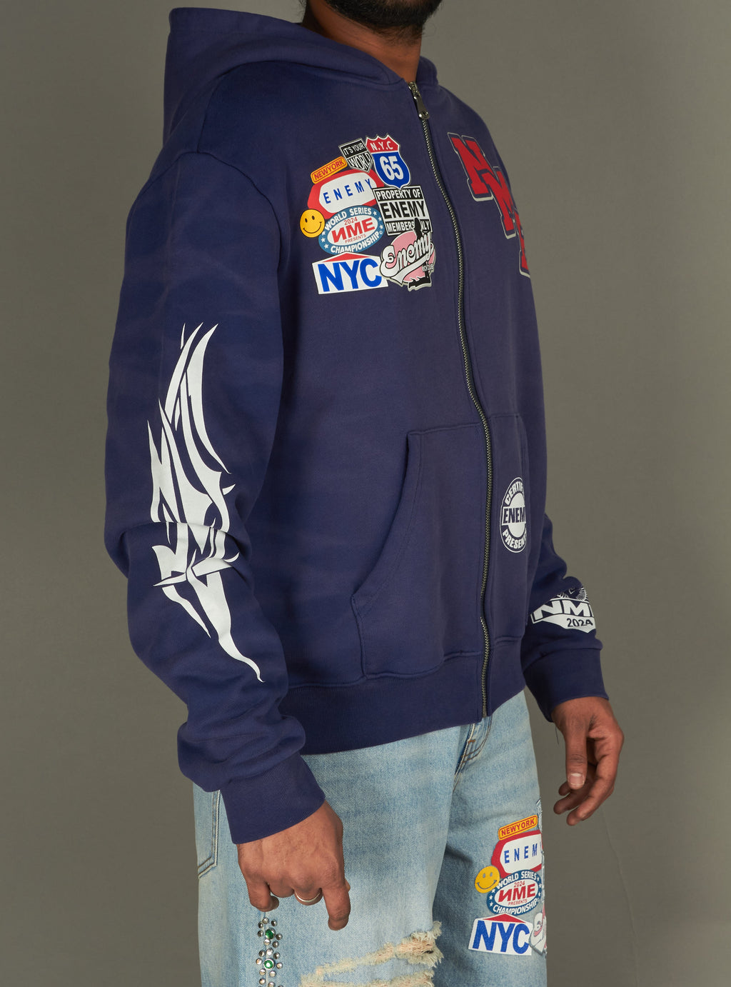 NME Hoodie - Cochet - Navy - 136