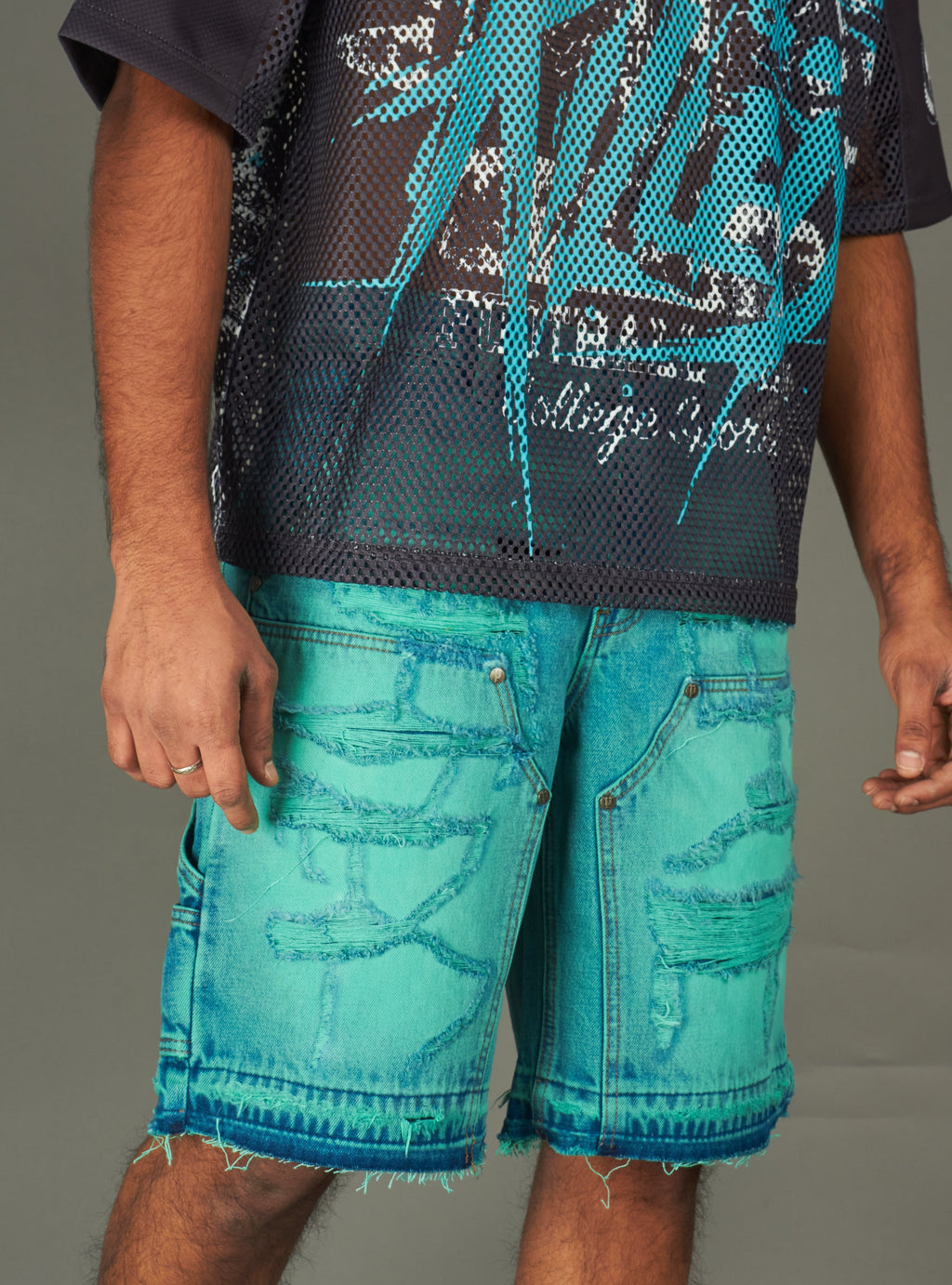 Politics Shorts - Bromwich - Teal Wash - 419