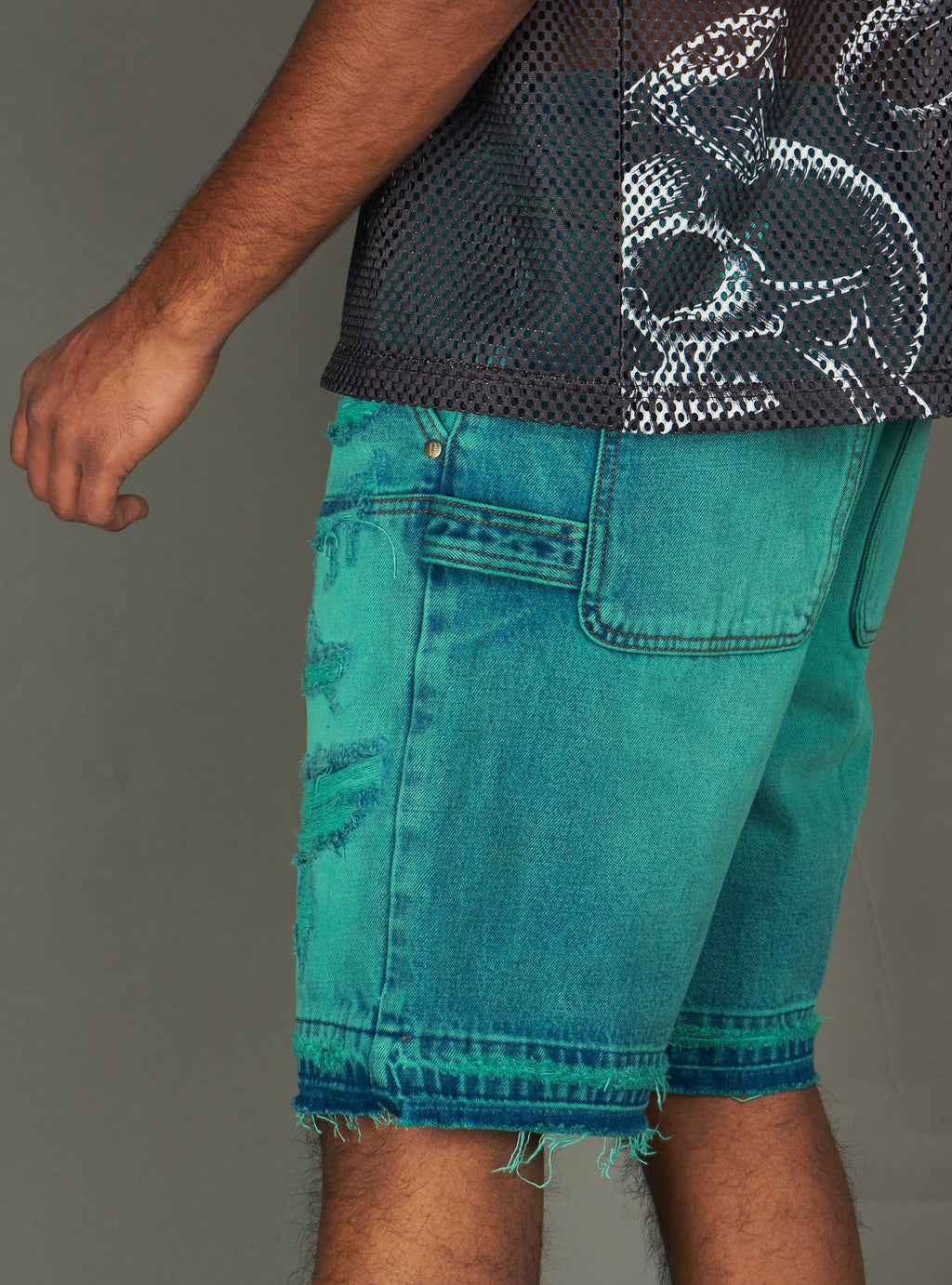 Politics Shorts - Bromwich - Teal Wash - 419