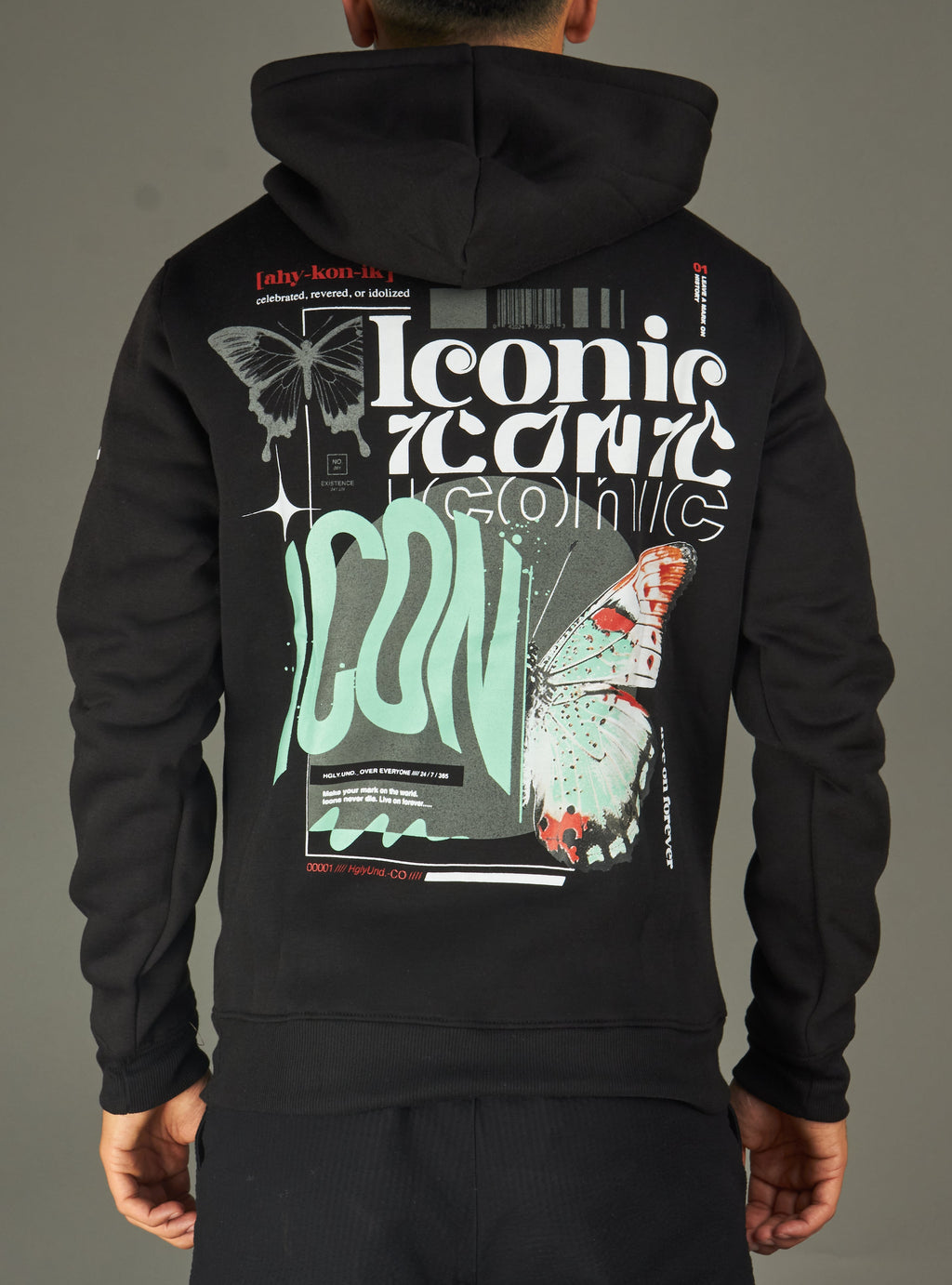 CLIQUE Hoodie - Iconic Last Florever - Black - UF4664