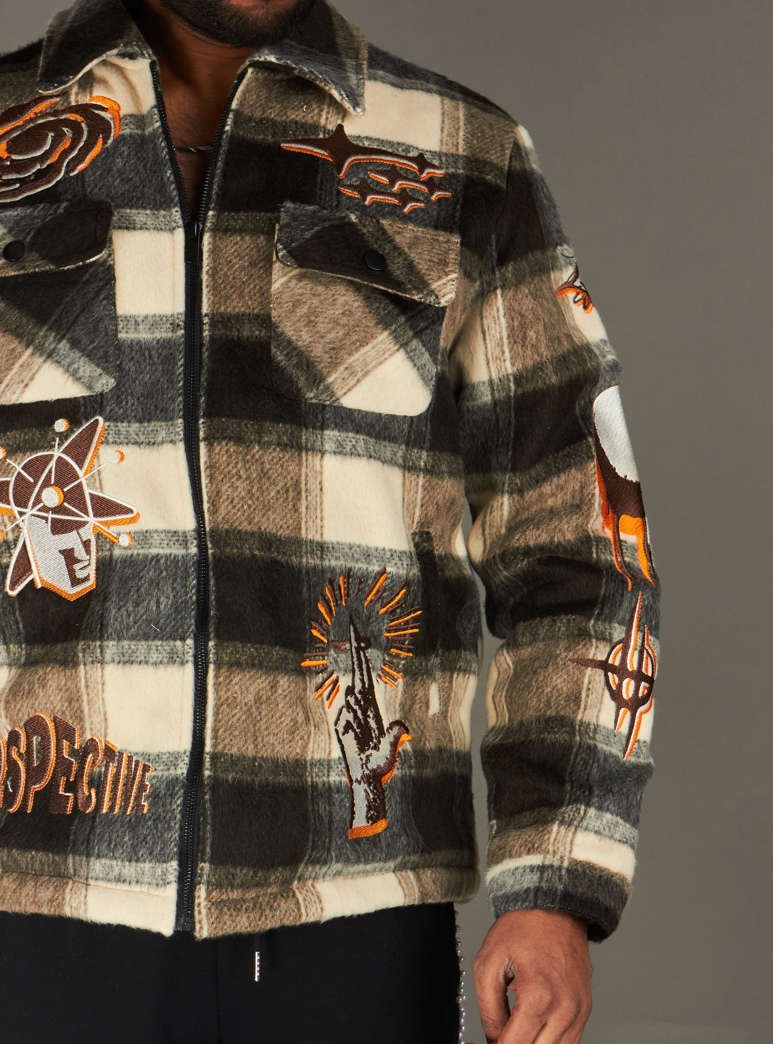 Focus Jacket - Illusion Plaid - Apricot Brown - 80665S