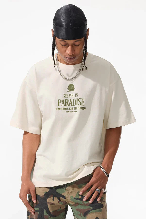 Jordan Craig T-Shirt - Emerald In Eden Boxy - Light Sage - 9207A