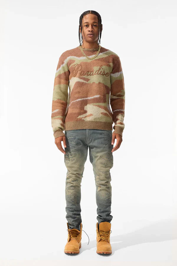 Jordan Craig Sweater - Paradise Mirage Crewneck - Army Green - 3973