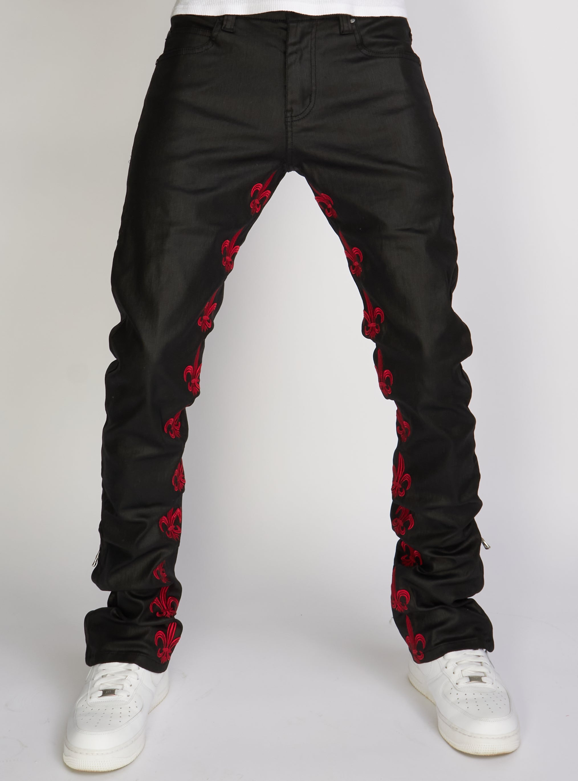 Politics Jeans - Endacott - Black with Red  - 501
