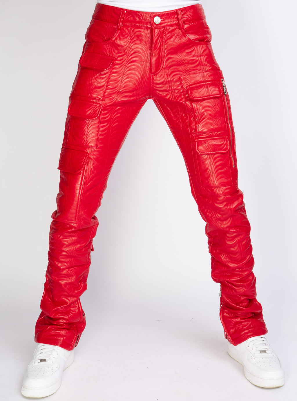 Politics Jeans - Cargo PU Leather Stacked - Murphy - Red - 552